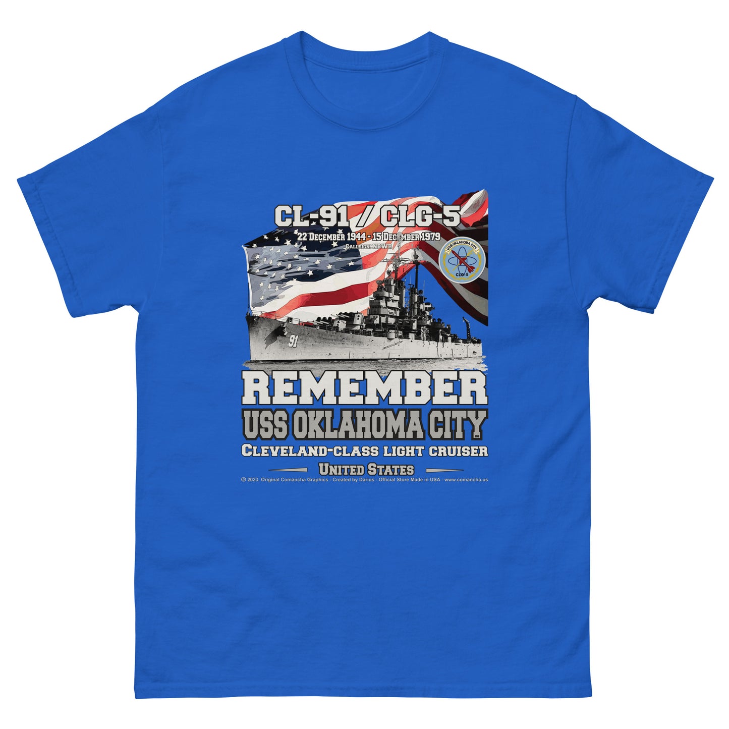 USS OKLAHOMA CITY CL-91 Light Cruiser veterans T-shirts,