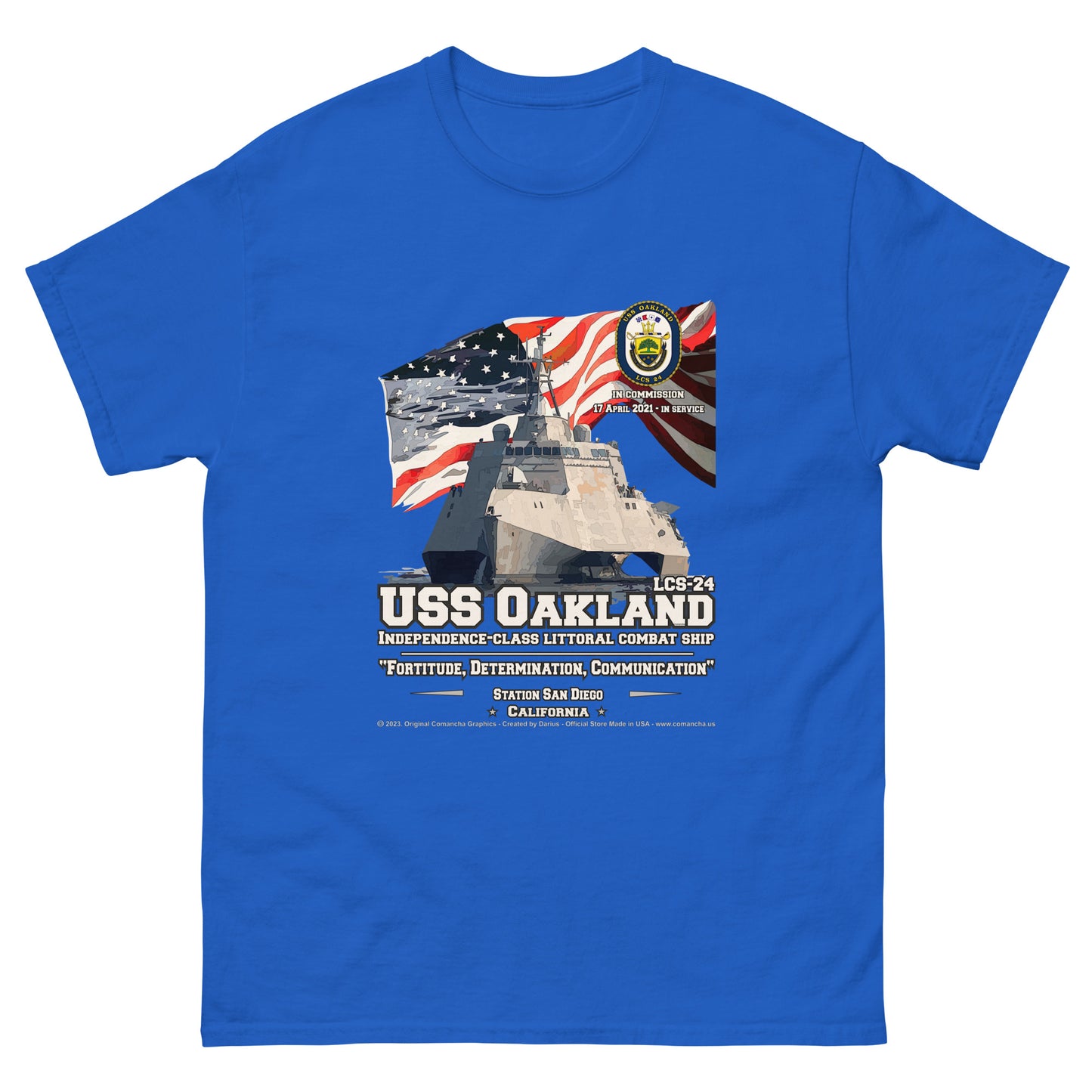 USS OAKLAND LCS-24 Littoral Comabat Ship Veterans T-shirt, Comancha T-shirt,