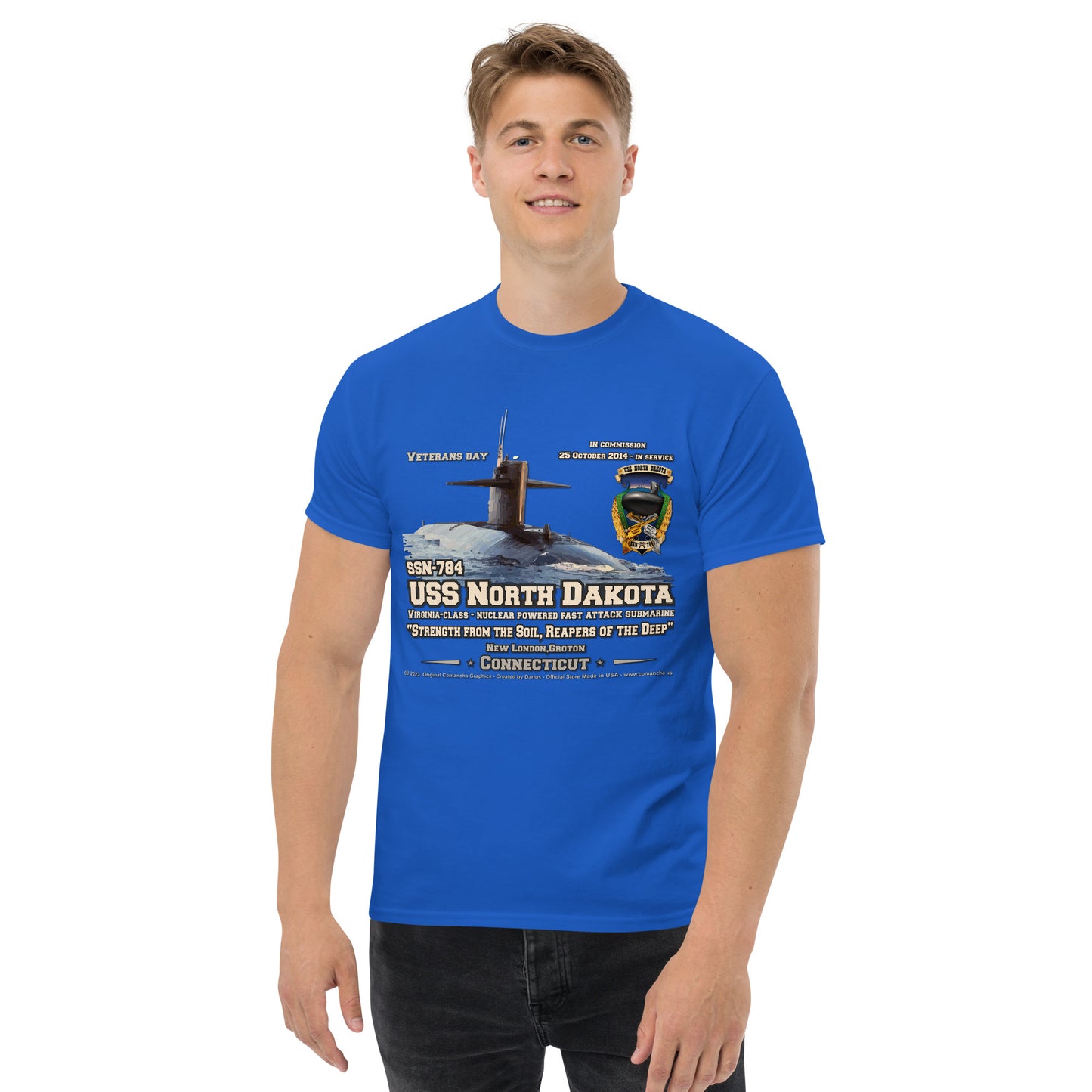 USS NORTH DAKOTA SSN-784 Submarine Veterans Day T-shirt, Comancha,