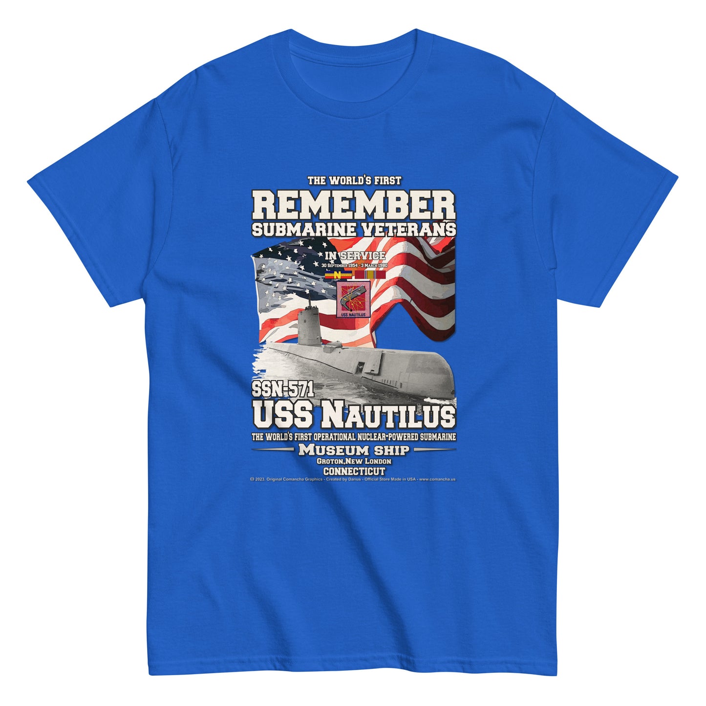 USS NAUTILUS SSN-571 Submarine Veterans t-shirt, Comancha T-shirts