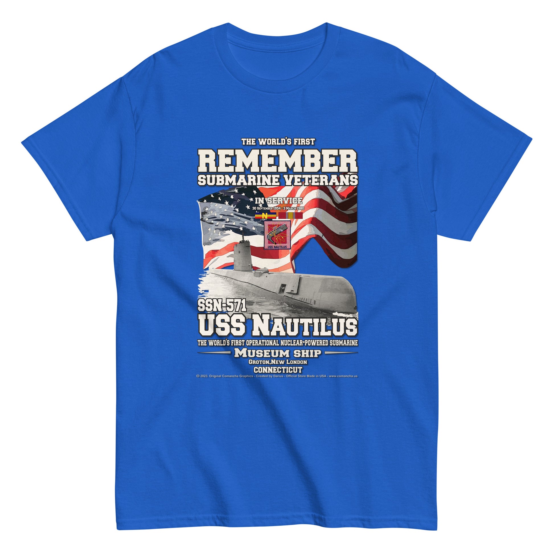 USS NAUTILUS SSN-571 Submarine Veterans t-shirt, Comancha T-shirts