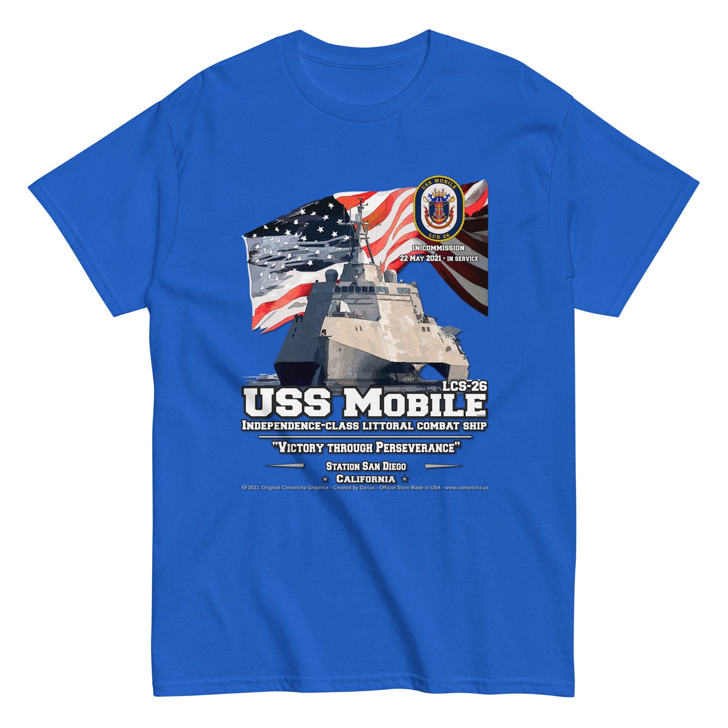 USS MOBILE LCS-26 T-Shirt, Comancha T-shirts,