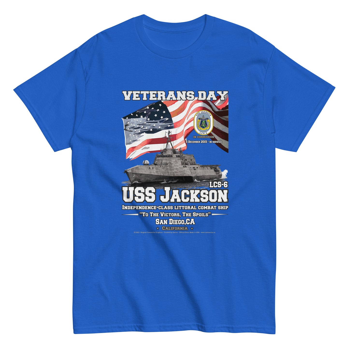 USS JACKSON LCS-6 T-shirt, US NAvy T-shirts, US navy Veterans Tees, USS JACKSON LCS-6 Littoral Combat Ship Classic T-Shirt, Comancha T-shirt,