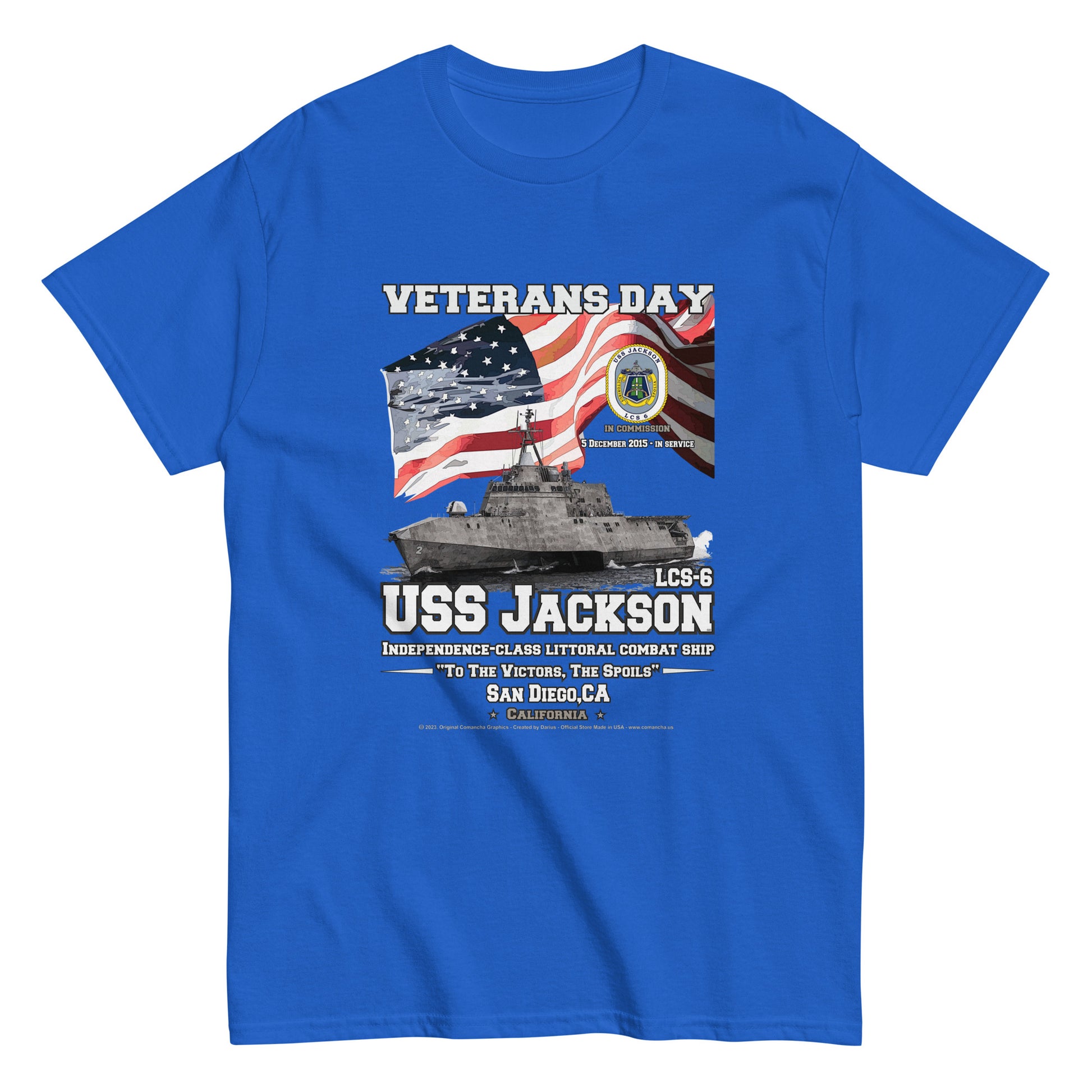 USS JACKSON LCS-6 T-shirt, US NAvy T-shirts, US navy Veterans Tees, USS JACKSON LCS-6 Littoral Combat Ship Classic T-Shirt, Comancha T-shirt,