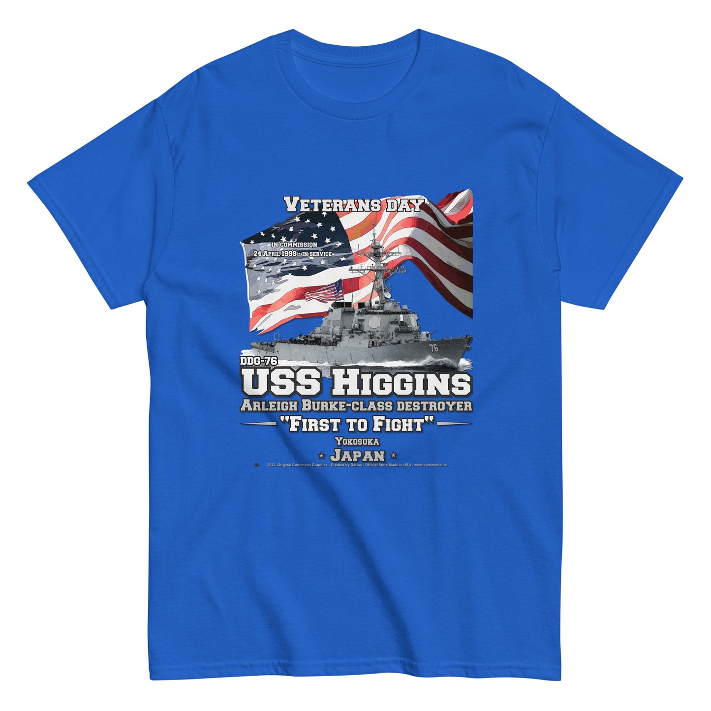 USS HIGGINS DDG-76 Destroyer T-shirt, US NAVY T-Shirt, US navy Veterans T-shirt,Veterans Classic T-Shirt, Comancha US Ships T-shirts, USS HIGGINS DDG-76 Destroyer Veterans tee,