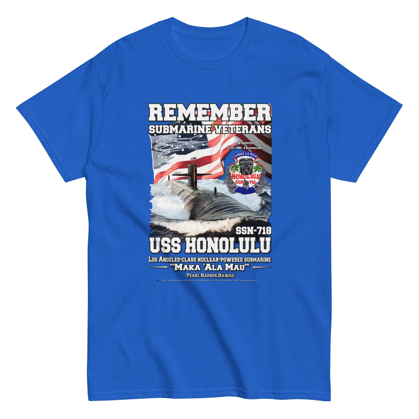 USS HONOLULU SSN-718 Submarine Veterans Classic T-Shirt, Comancha T-shirts, USS HONOLULU SSN-718 shirt, US navy shirts, Navy Veterans Day, Submarine Veterans t-shirt, Classic T-Shirt, Comancha T-shirts,