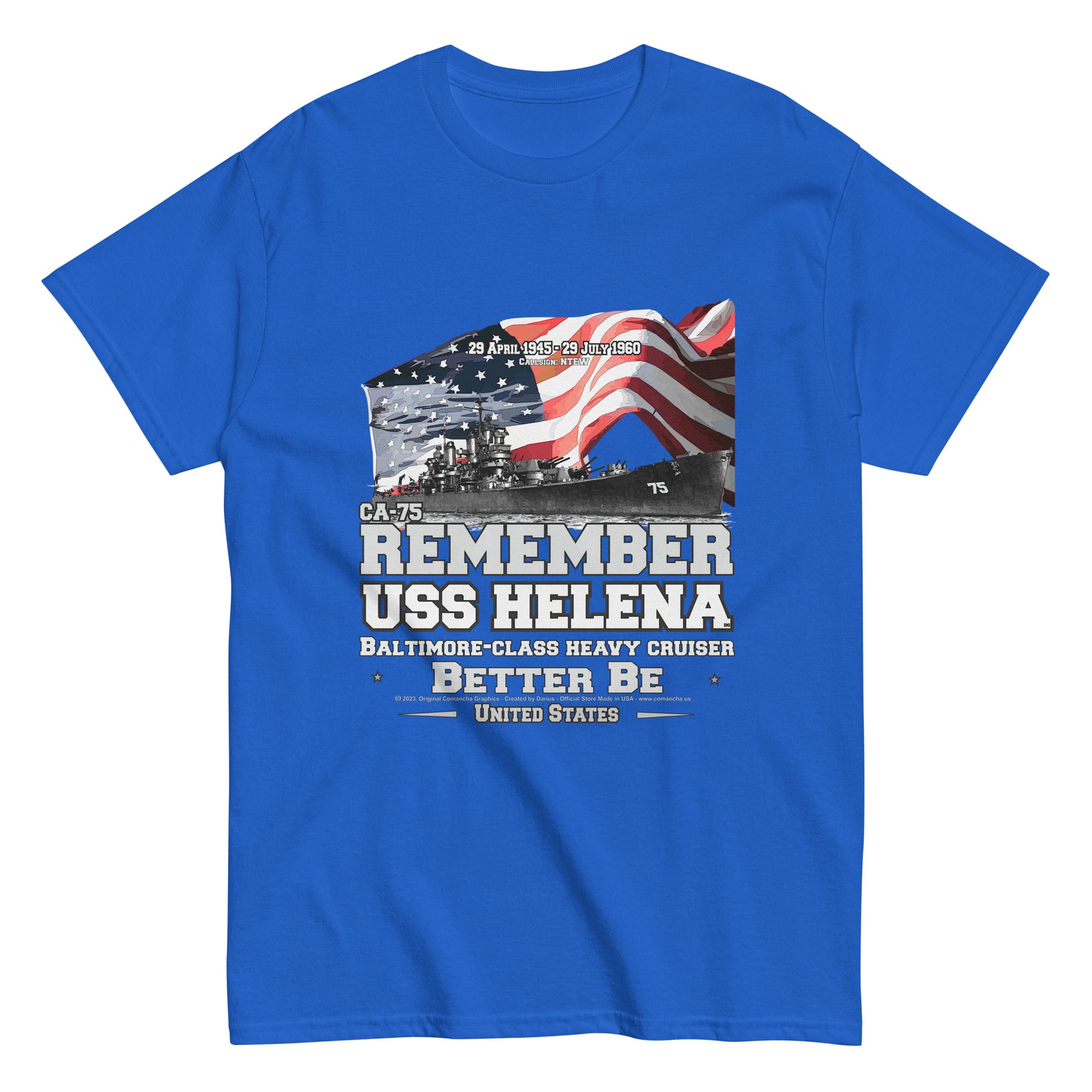 USS HELENA CA-75 t-shirt, Navy Ship t-shirt, Cruiser Veterans Classic T-Shirt, Comancha store tee, USS HELENA CA-75 Cruiser Veterans Classic T-Shirt, Comancha store,