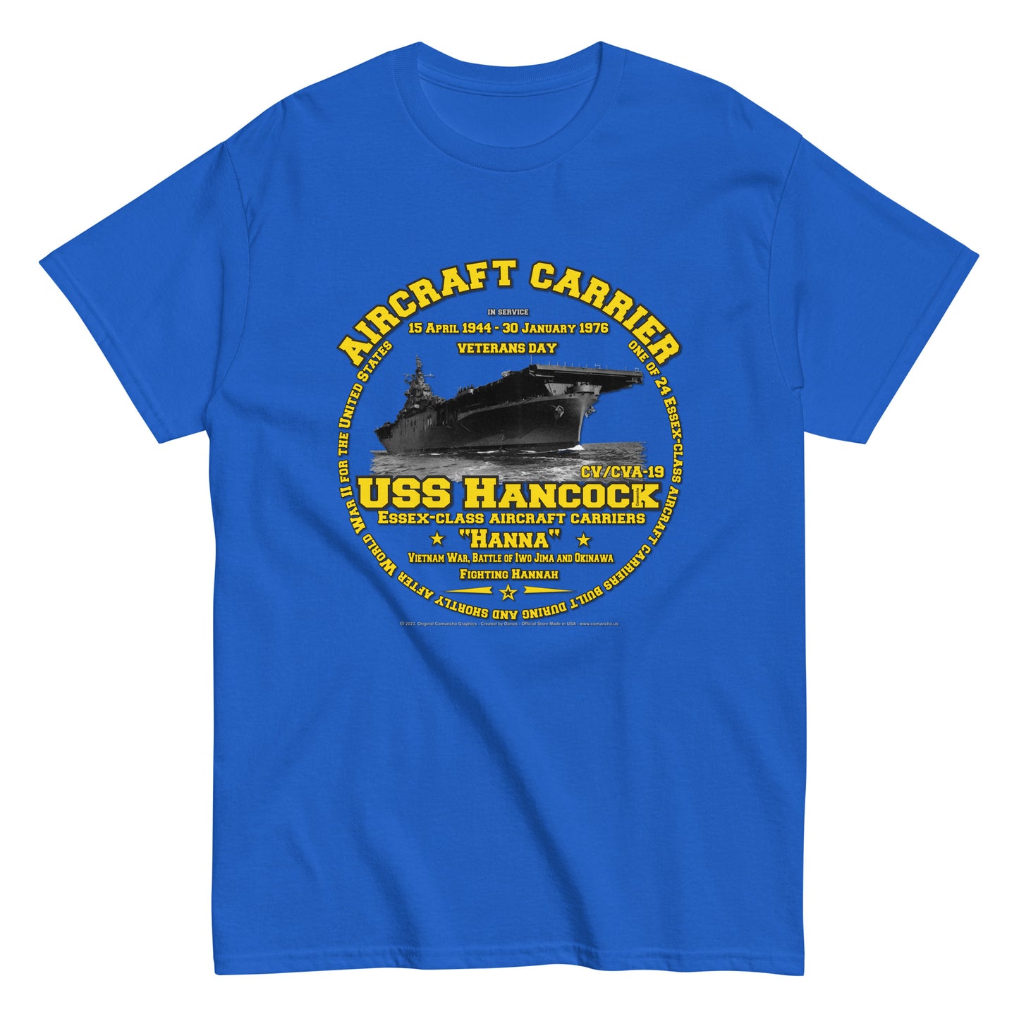 USS HANCOCK CVN-19 t-shirt, Aircraft Carrier t-shirt,Veterans Classic T-shirt, navy T-shirt, USS HANCOCK CVN-19 Aircraft Carrier Veterans Classic T-shirt, Comancha T-shirt,