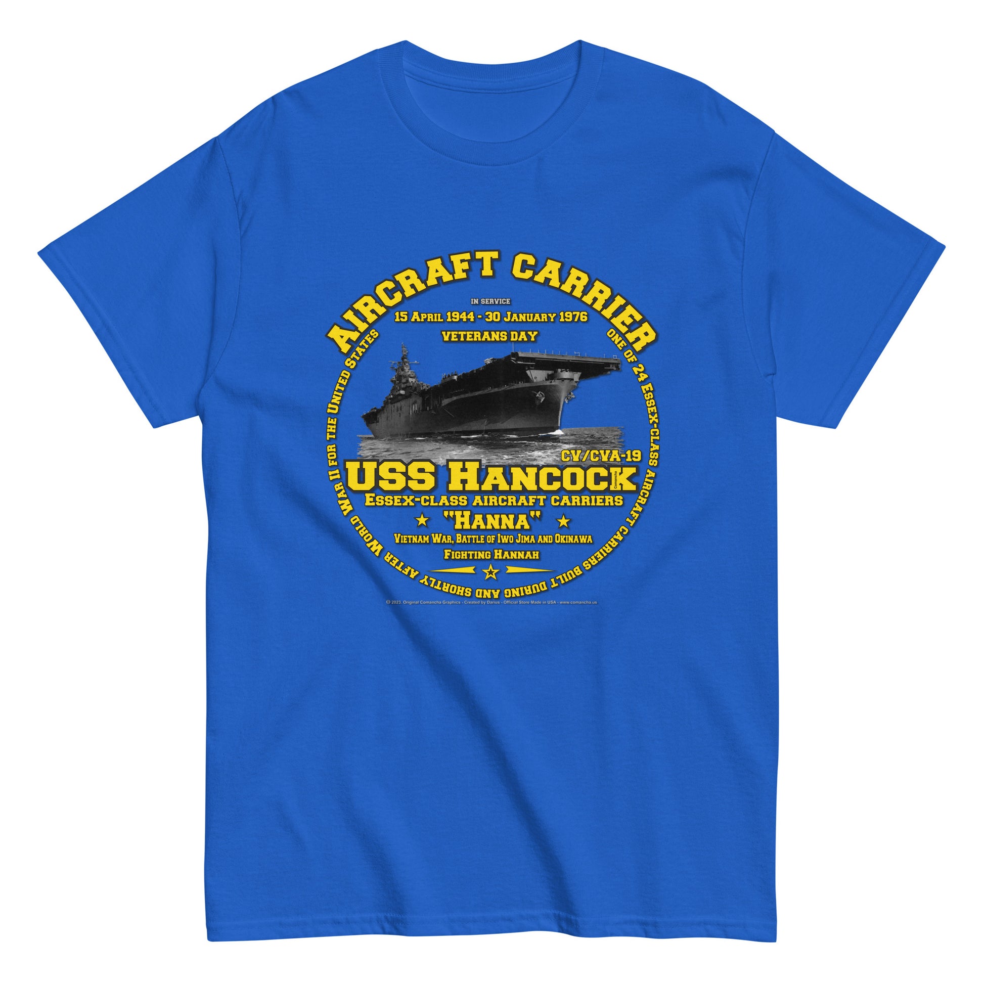 USS HANCOCK CVN-19 t-shirt, Aircraft Carrier t-shirt,Veterans Classic T-shirt, navy T-shirt, USS HANCOCK CVN-19 Aircraft Carrier Veterans Classic T-shirt, Comancha T-shirt,