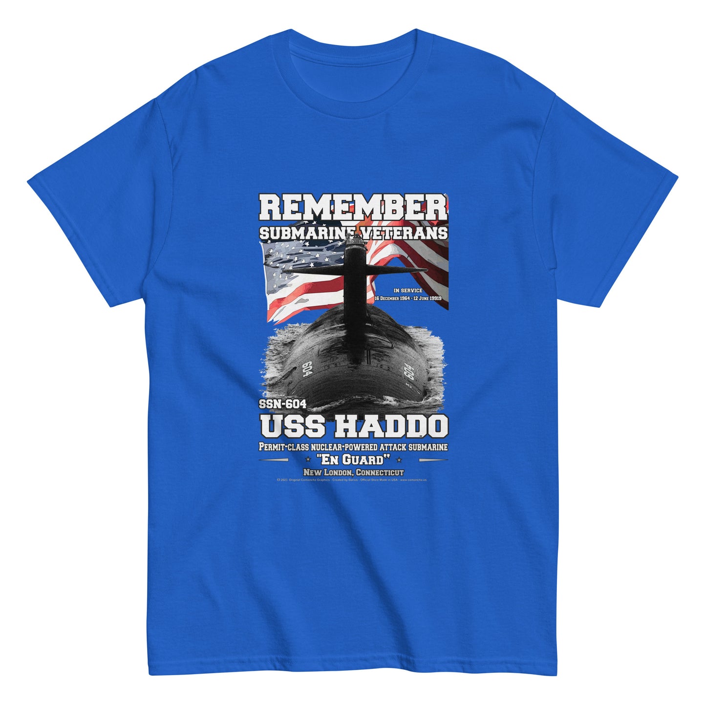 USS HADDO SSN-604 tee, Submarine Veterans Classic T-shirt, Comancha T-shirts Store,
