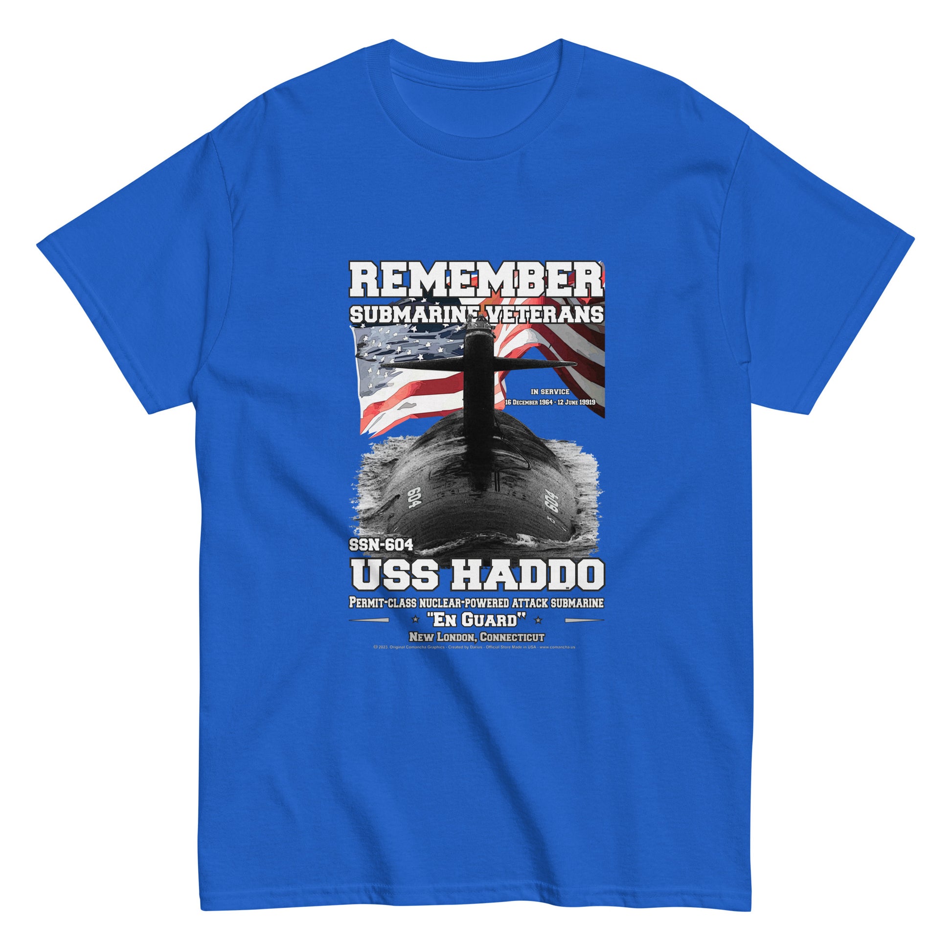 USS HADDO SSN-604 tee, Submarine Veterans Classic T-shirt, Comancha T-shirts Store,