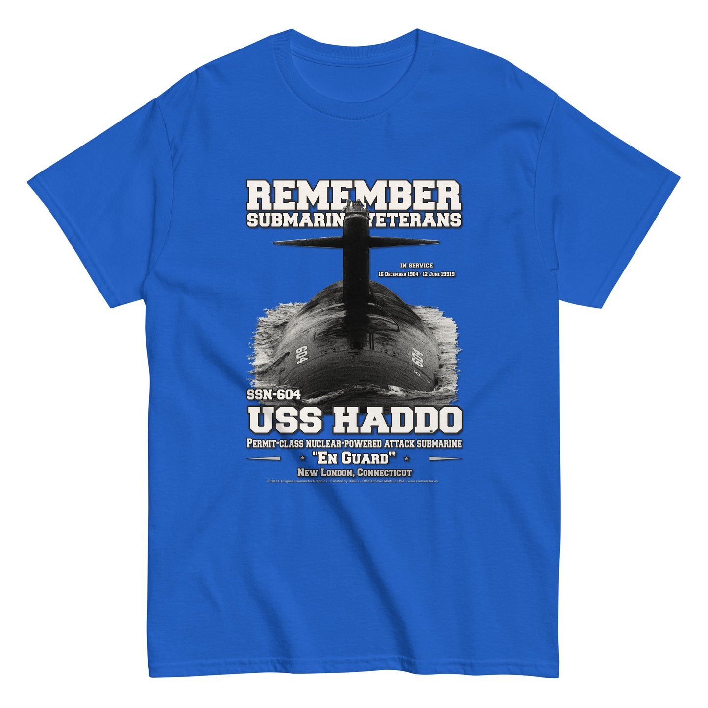 USS HADDO SSN-604 tee, Submarine Veterans Classic T-shirt, Comancha T-shirts Store,
