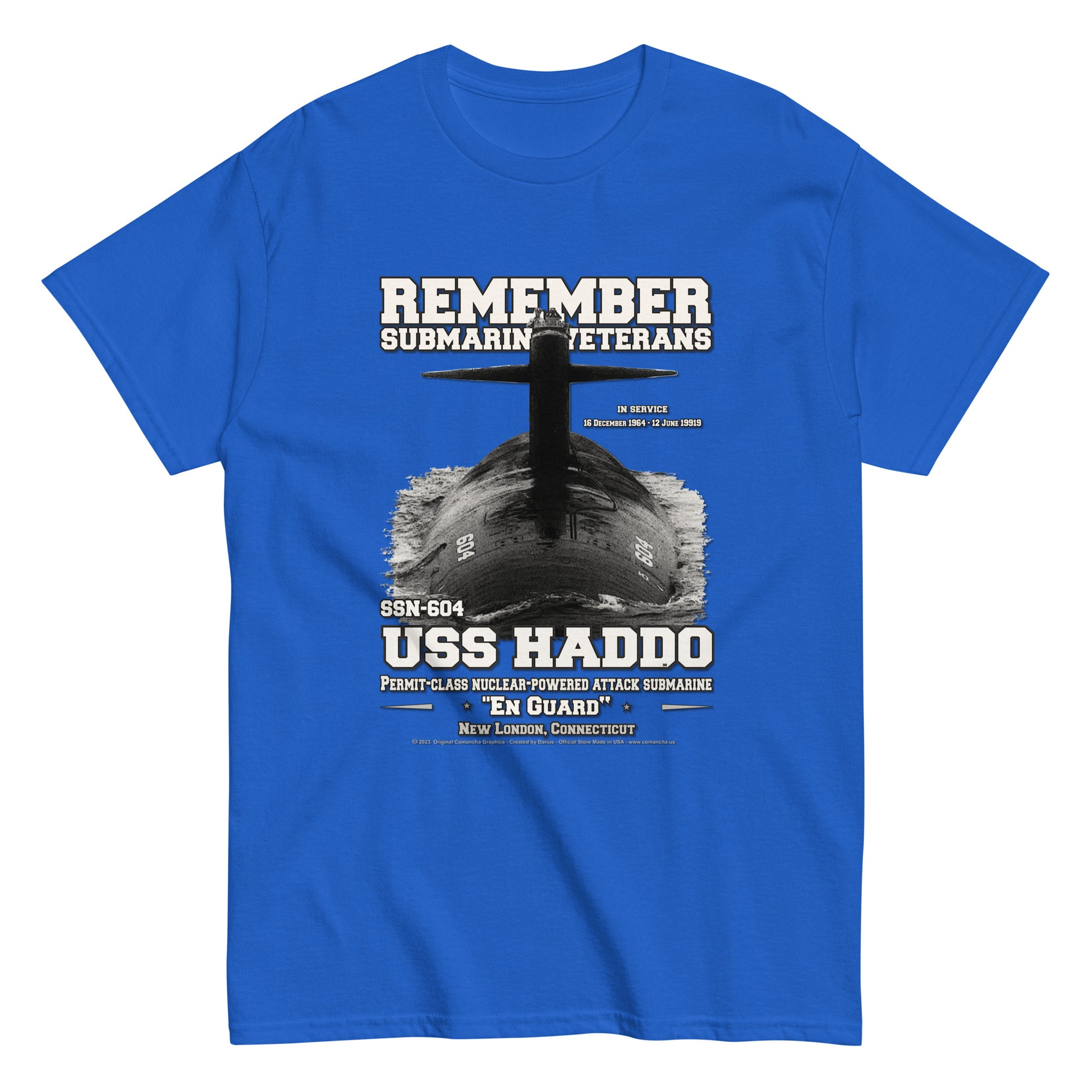 USS HADDO SSN-604 tee, Submarine Veterans Classic T-shirt, Comancha T-shirts Store,