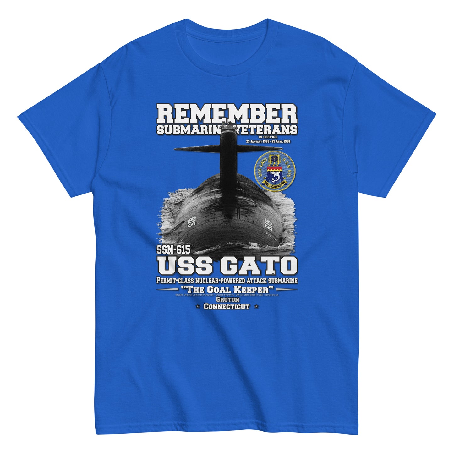 USS GATO tee, USS GATO veterans tee,USS GATO SSN-615 Submarine Veterans Classic Tee, Comancha Tees Store,