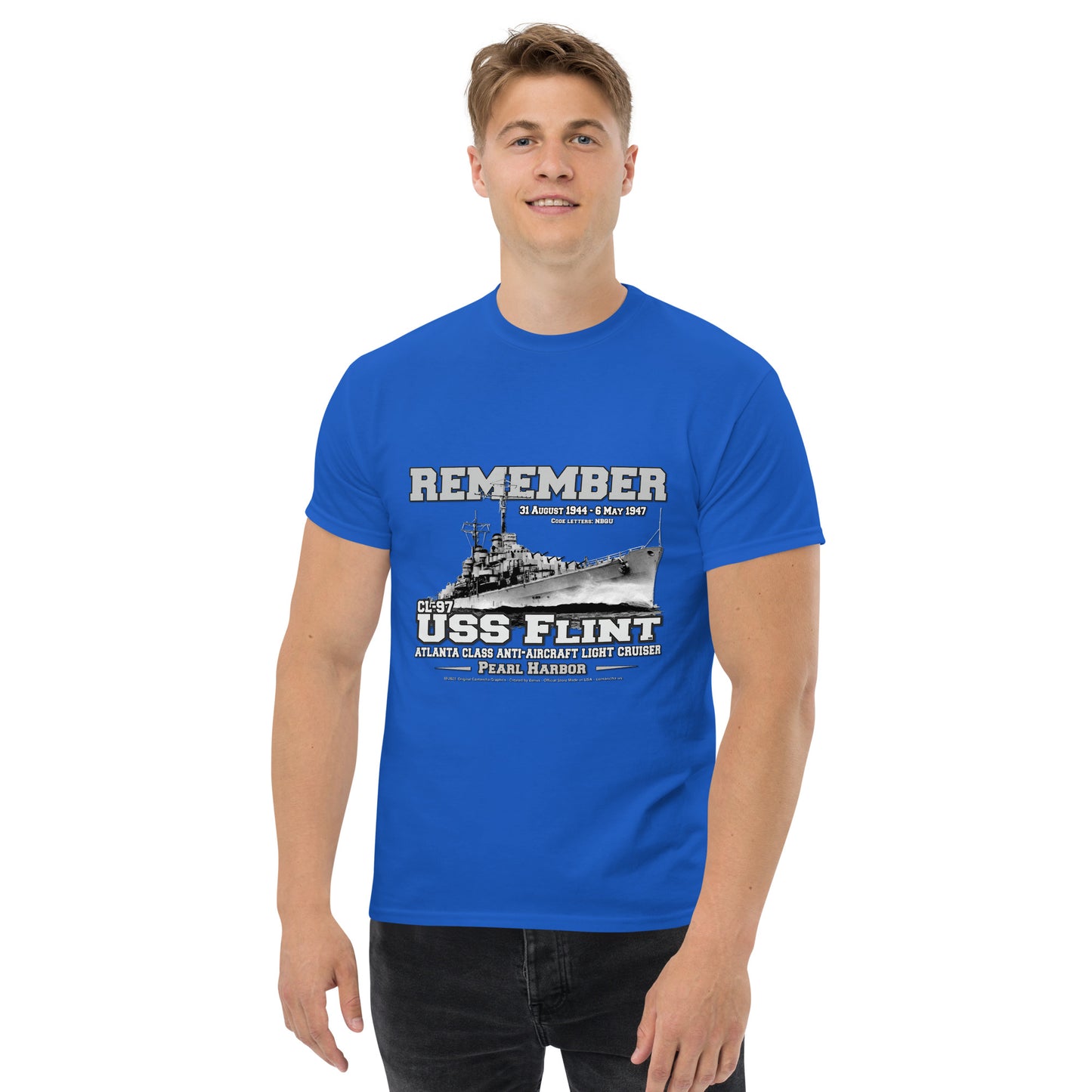 USS FLINT CL-97 Light Cruiser Veterans t-shirt