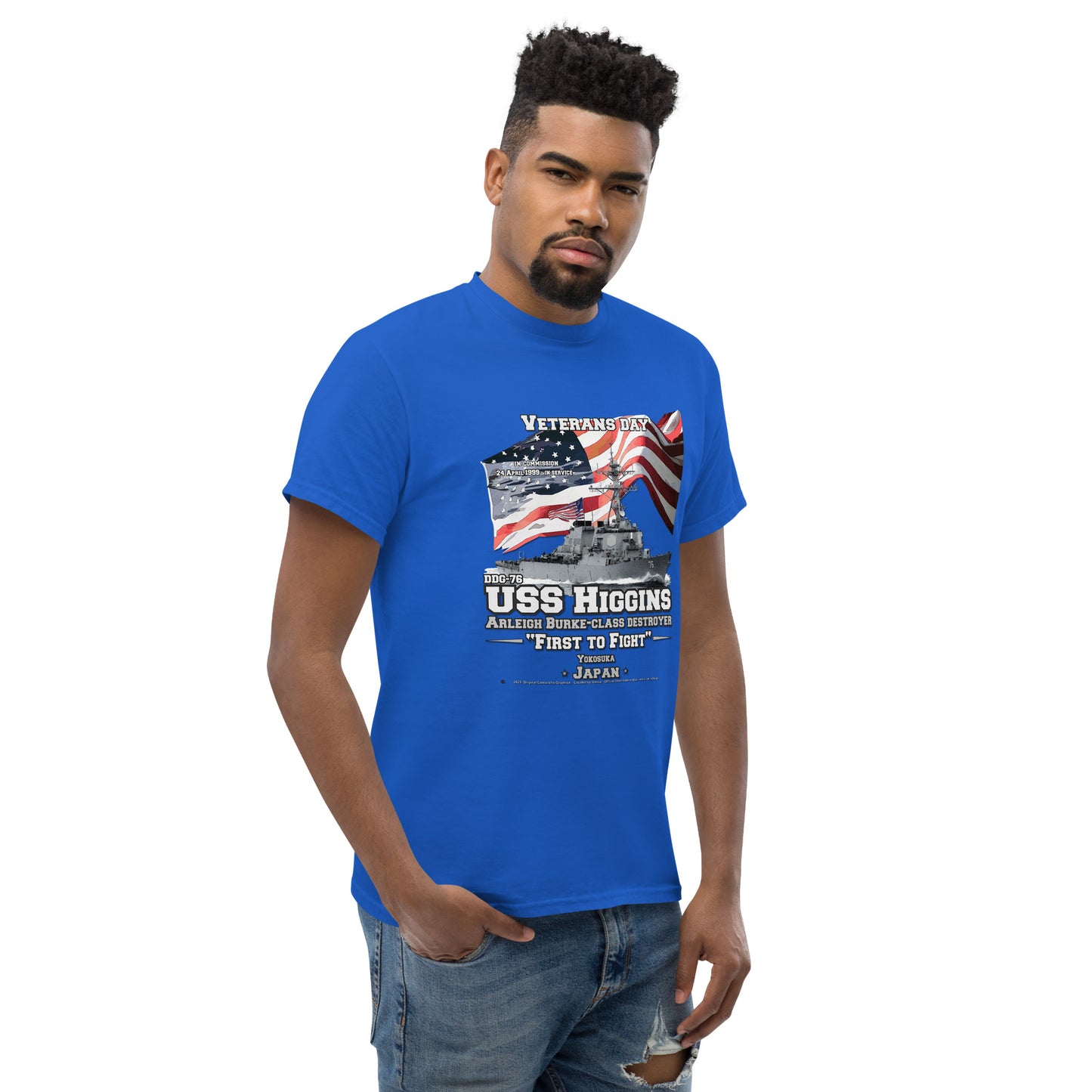 USS HIGGINS DDG-76 Destroyer T-shirt, US NAVY T-Shirt, US navy Veterans T-shirt,Veterans Classic T-Shirt, Comancha US Ships T-shirts, USS HIGGINS DDG-76 Destroyer Veterans tee,