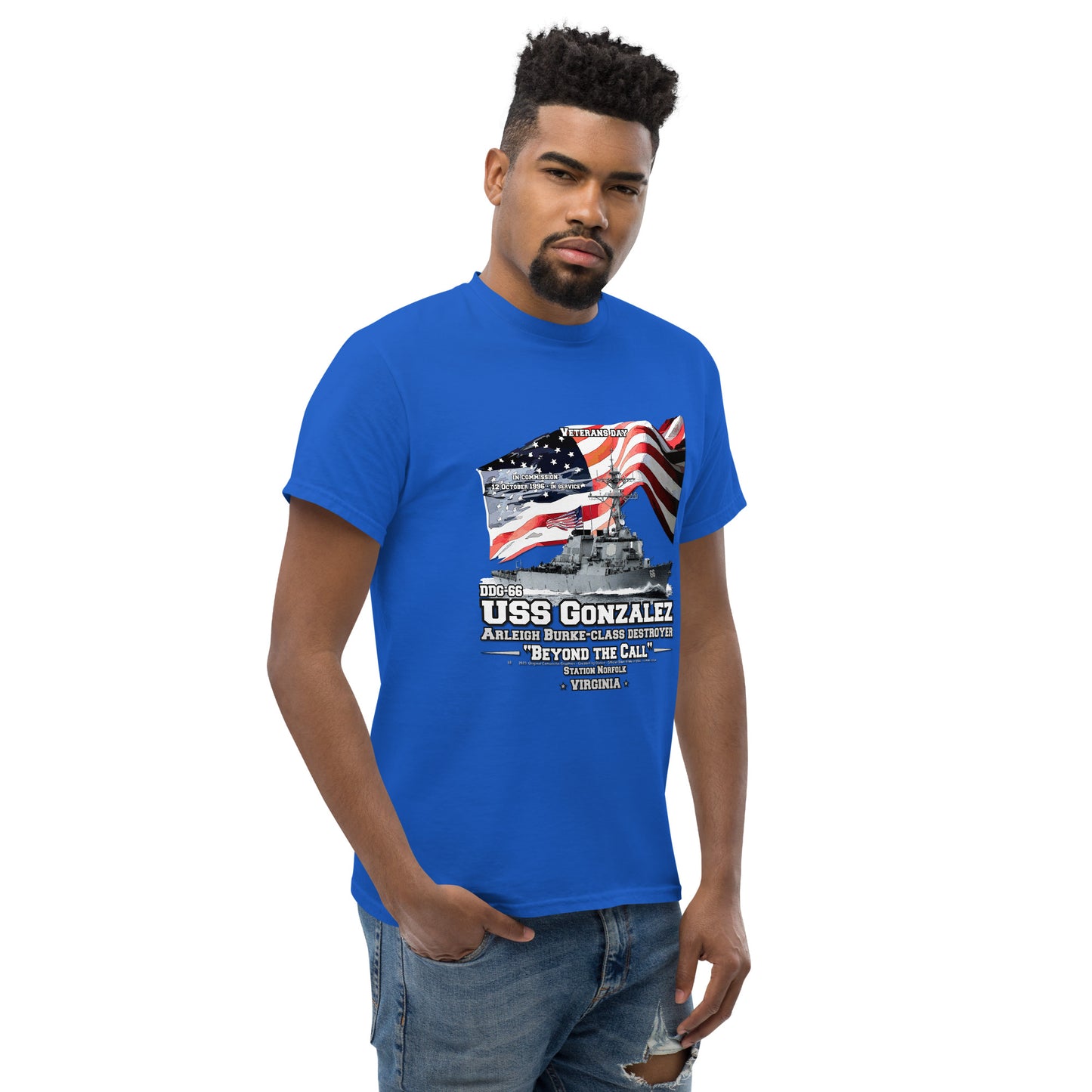 USS GONZALES DDG-66 tee, USS GONZALES DDG-66 veterans tee,USS GONZALES DDG-66 Destroyer Veterans Classic Tee, Comancha T-shirts,