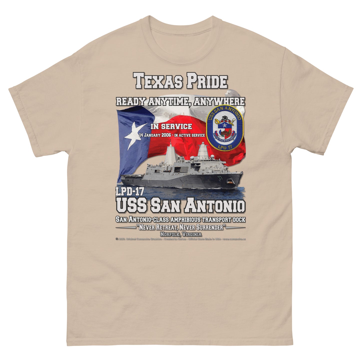 USS SAN ANTONIO LPD-17 Amphibious Transport Dock t-shirt