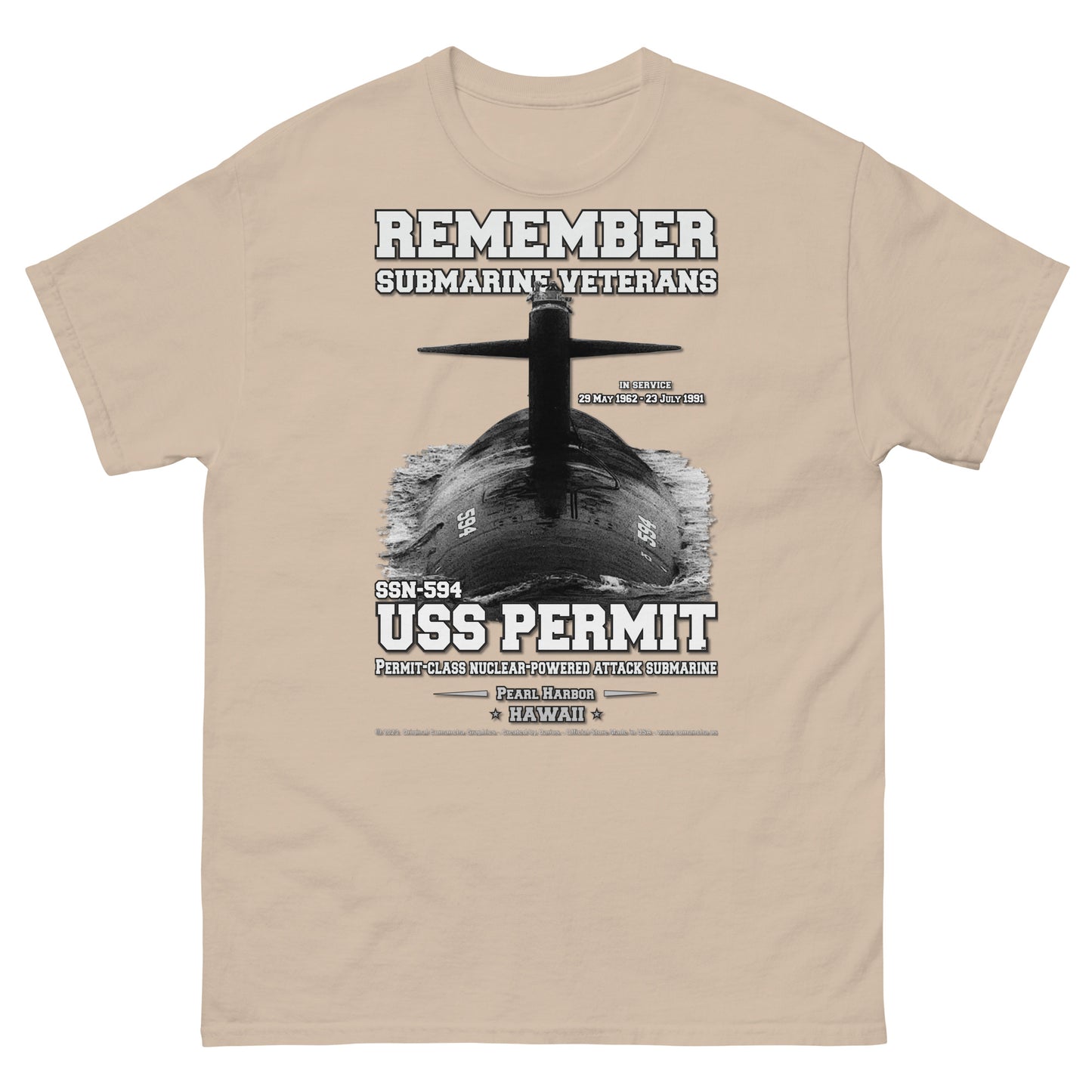 USS PERMIT SSN-594 Submarine T-Shirt