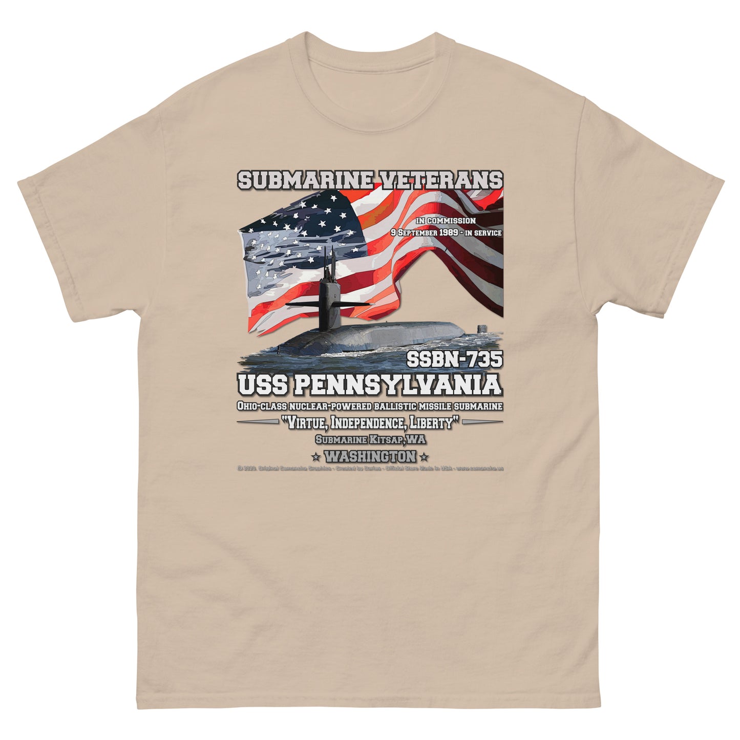 USS PENSYLVANIA SSN-735 Submarine T-Shirt