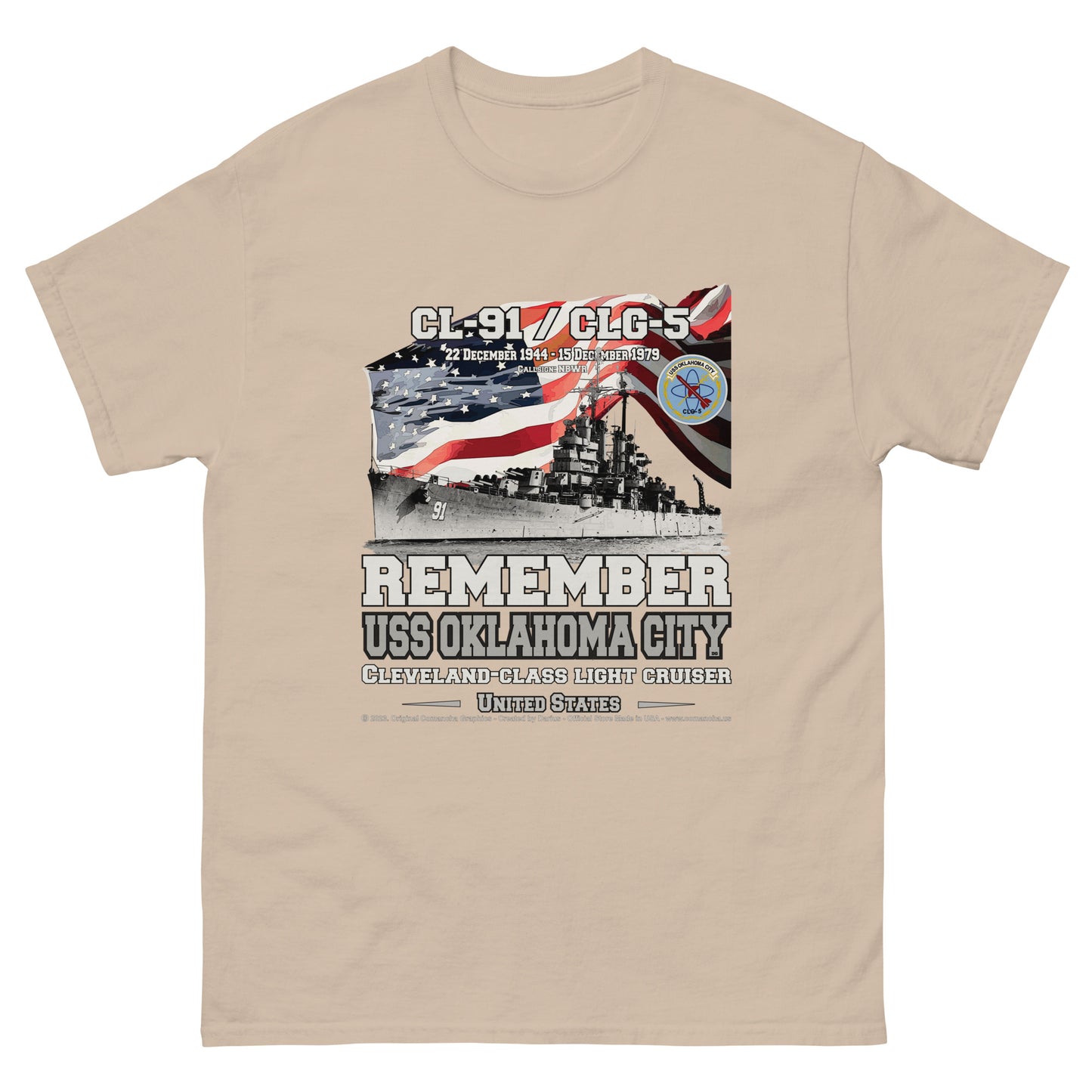 USS OKLAHOMA CITY CL-91 Light Cruiser T-shirt
