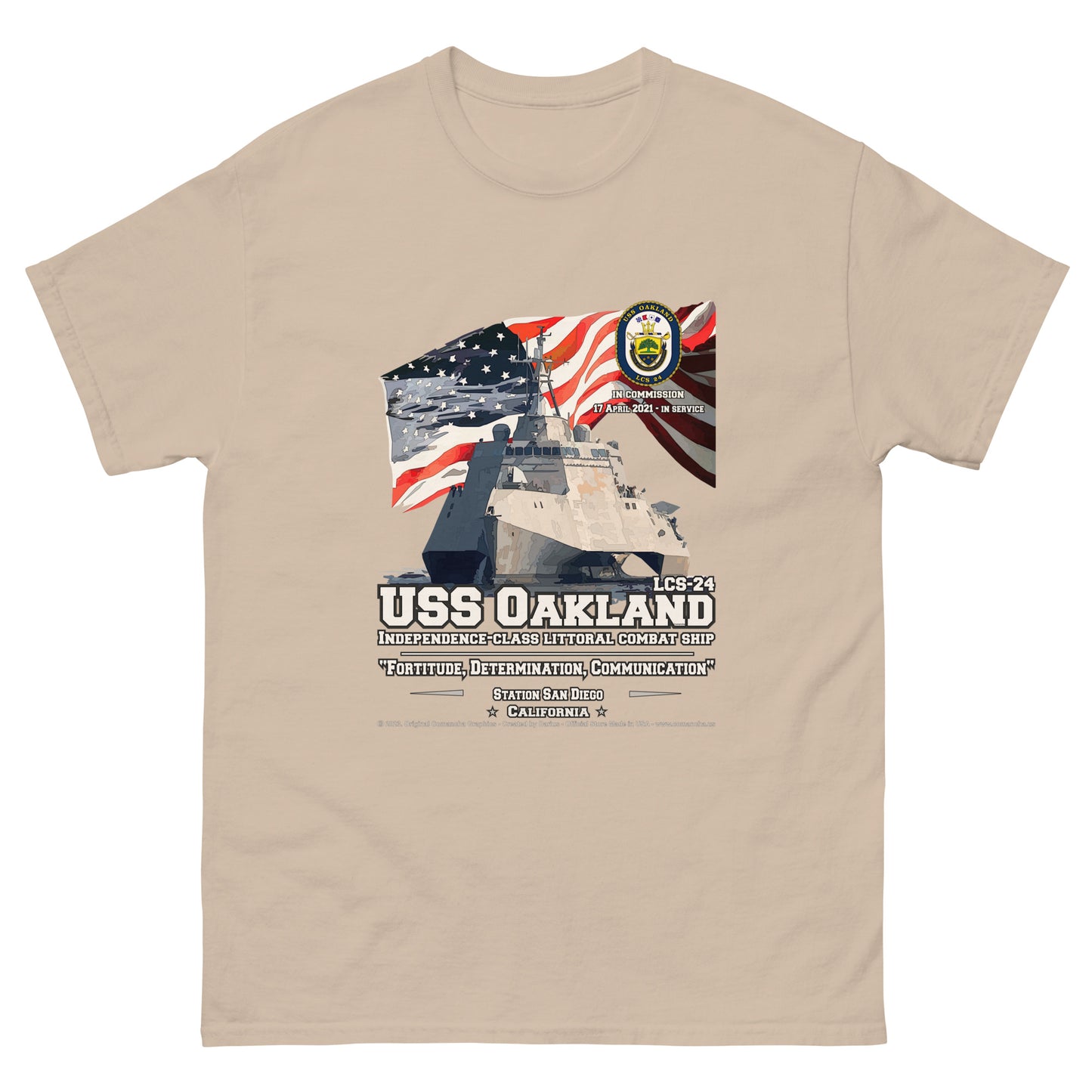 USS OAKLAND LCS-24 Littoral Comabat Ship T-shirt