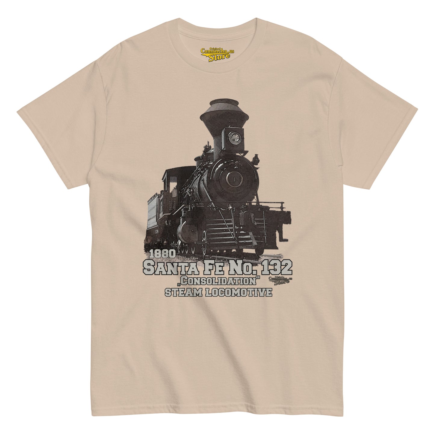 Santa Fe No 132 steam locomotive t-shirt