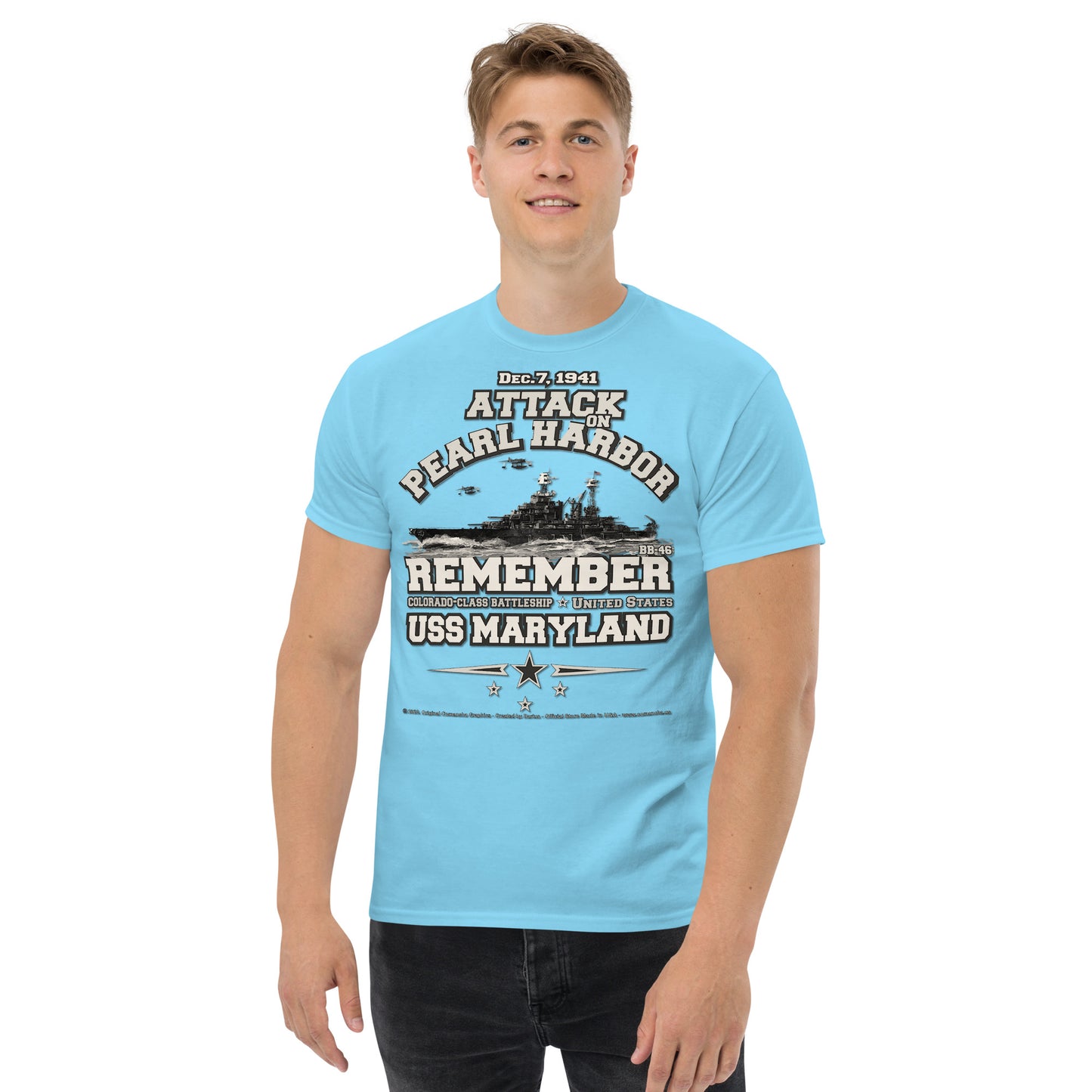 USS Maryland BB-46 US Battleship t-shirt