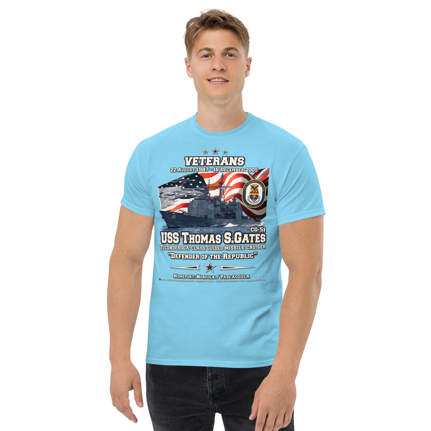 USS THOMAS GATES CG-51 Missile Cruiser t-shirt