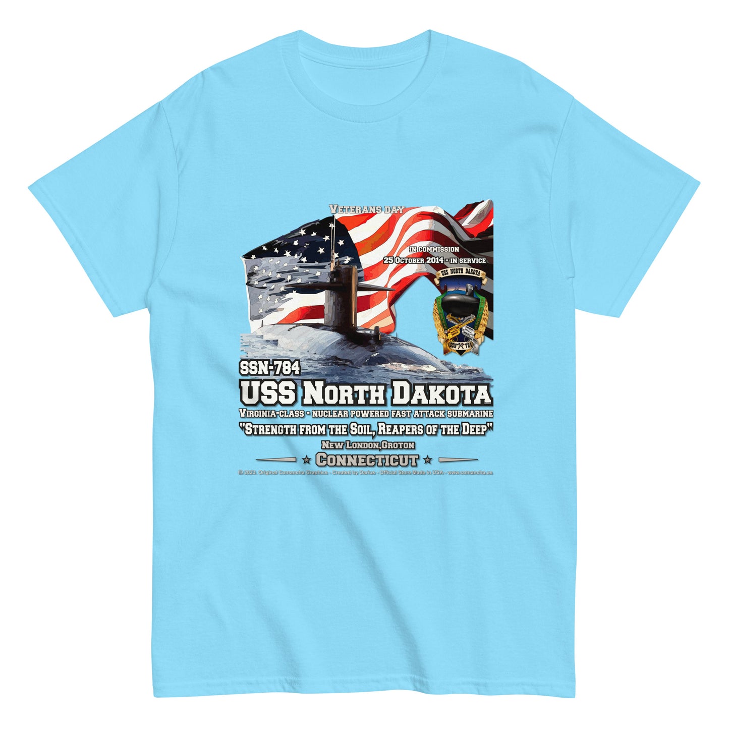 USS NORTH DAKOTA SSN-784 Submarine Veterans Day T-shirt, Comancha T-shirts,