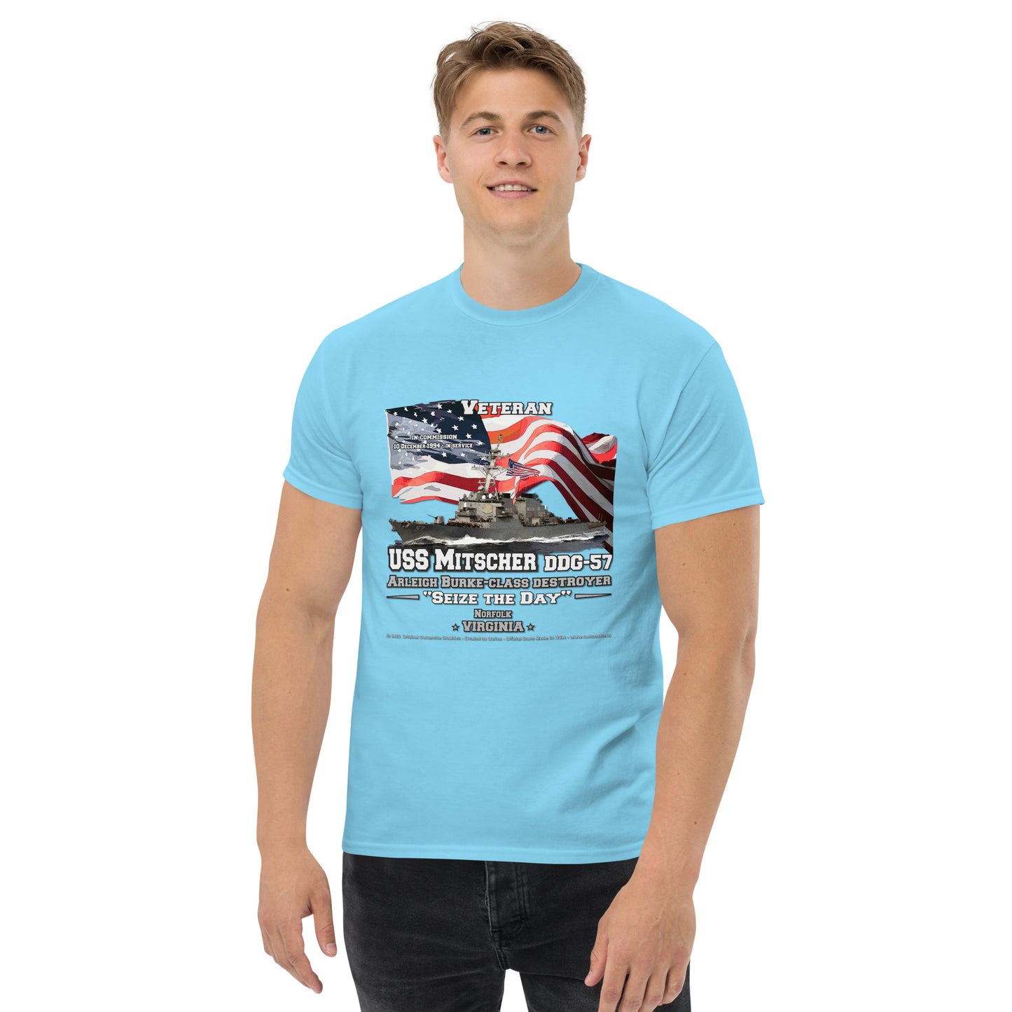 USS MITSCHER DDG-57 Destroyer Veterans T-Shirt