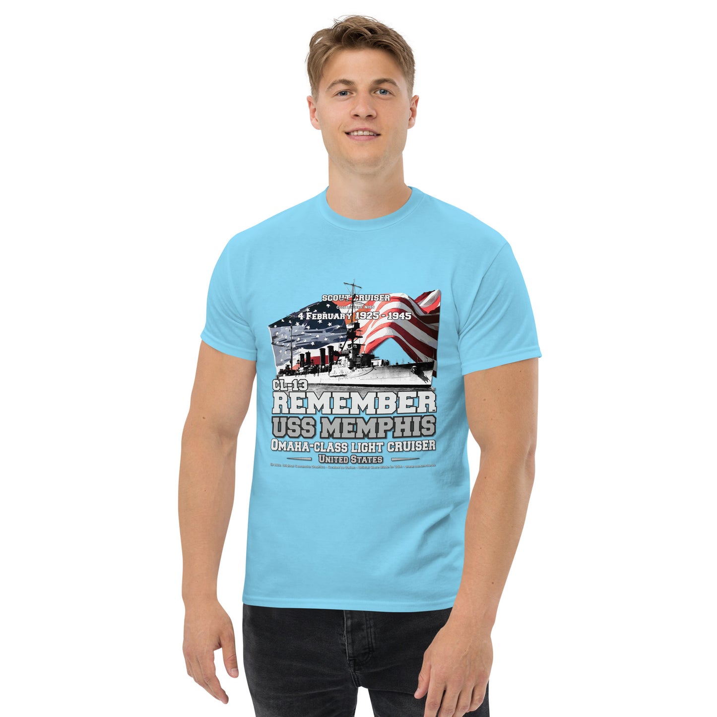 USS MEMPHIS CL-13 Light Cruiser T-Shirt