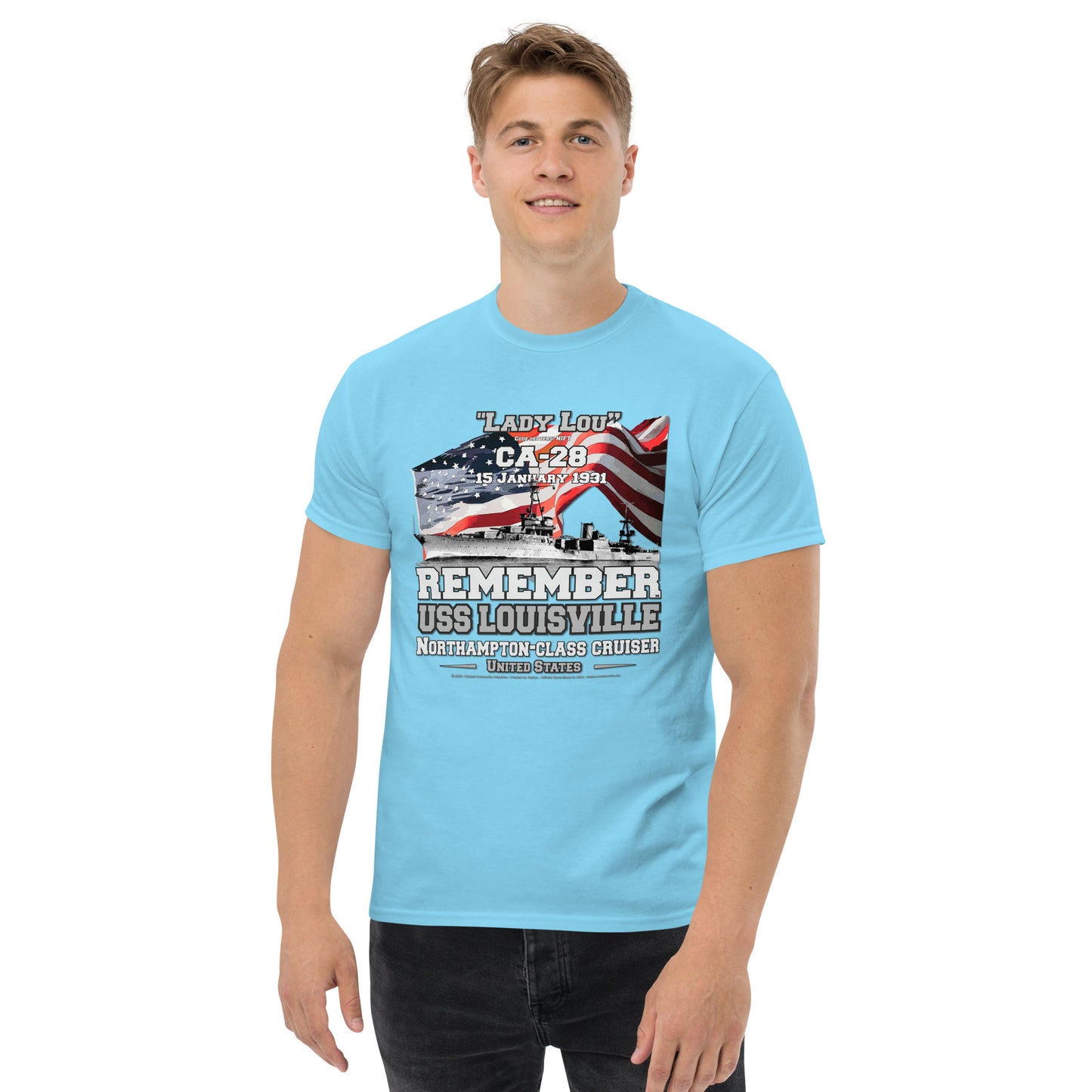 USS LOUISVILLE CA-28 Cruiser T-Shirt