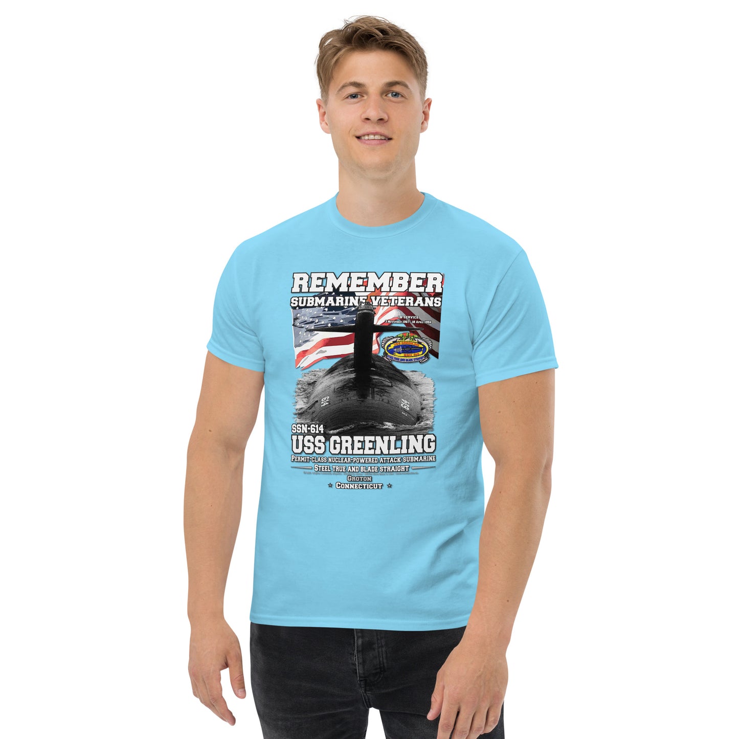 USS GREENLING SSG-614 Submarine t-shirt
