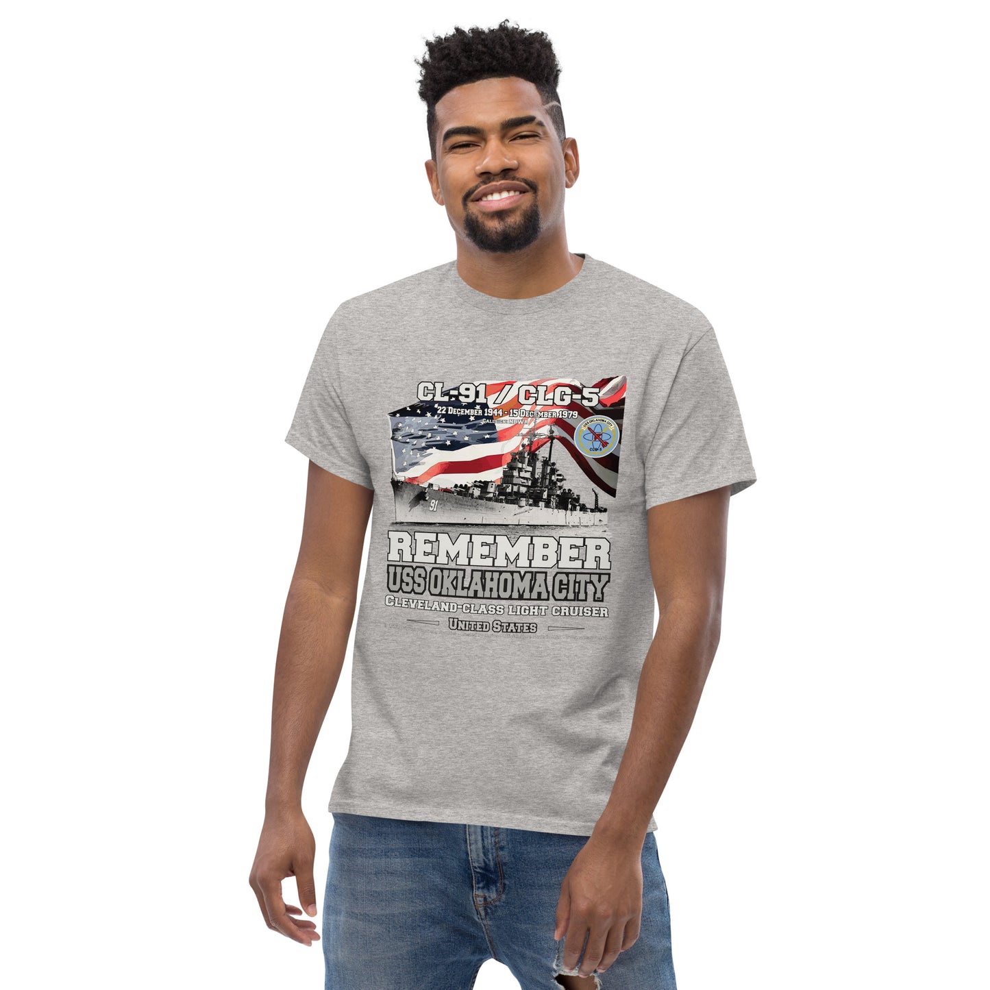 USS OKLAHOMA CITY CL-91 Light Cruiser veterans T-shirts,