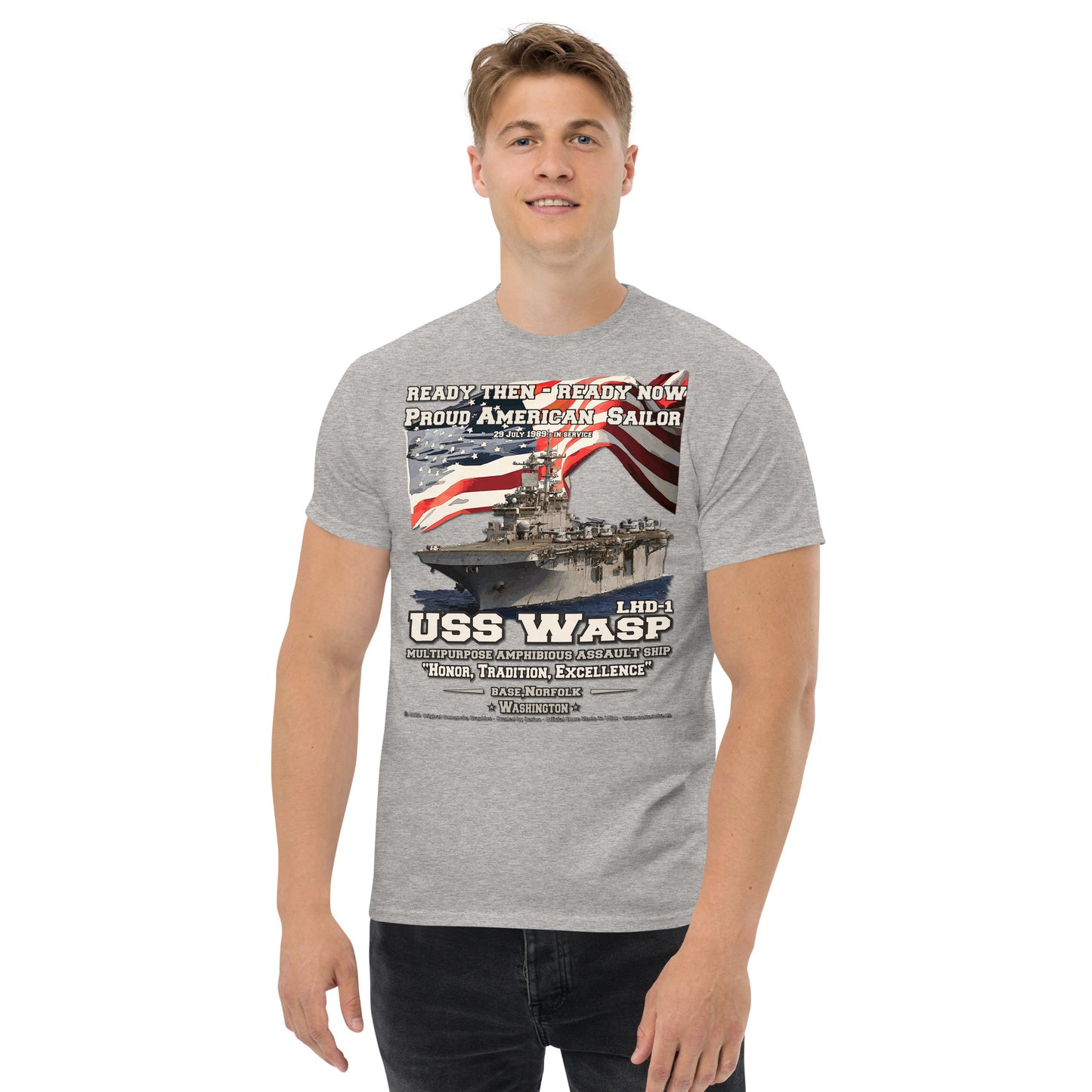 USS Wasp LHD-1 Amphibious Assault Ship t-shirt