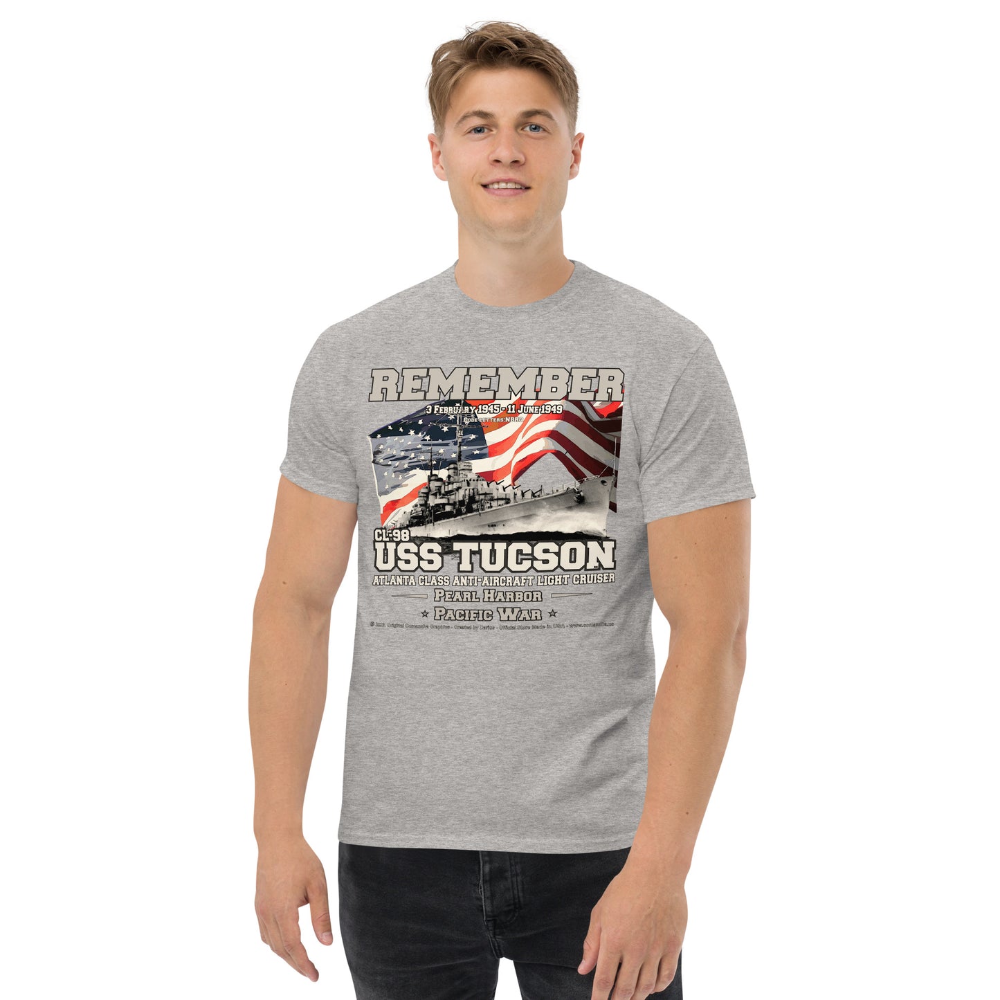USS TUCSON CL-98 Anti-Aircraft Light Cruiser t-shirt