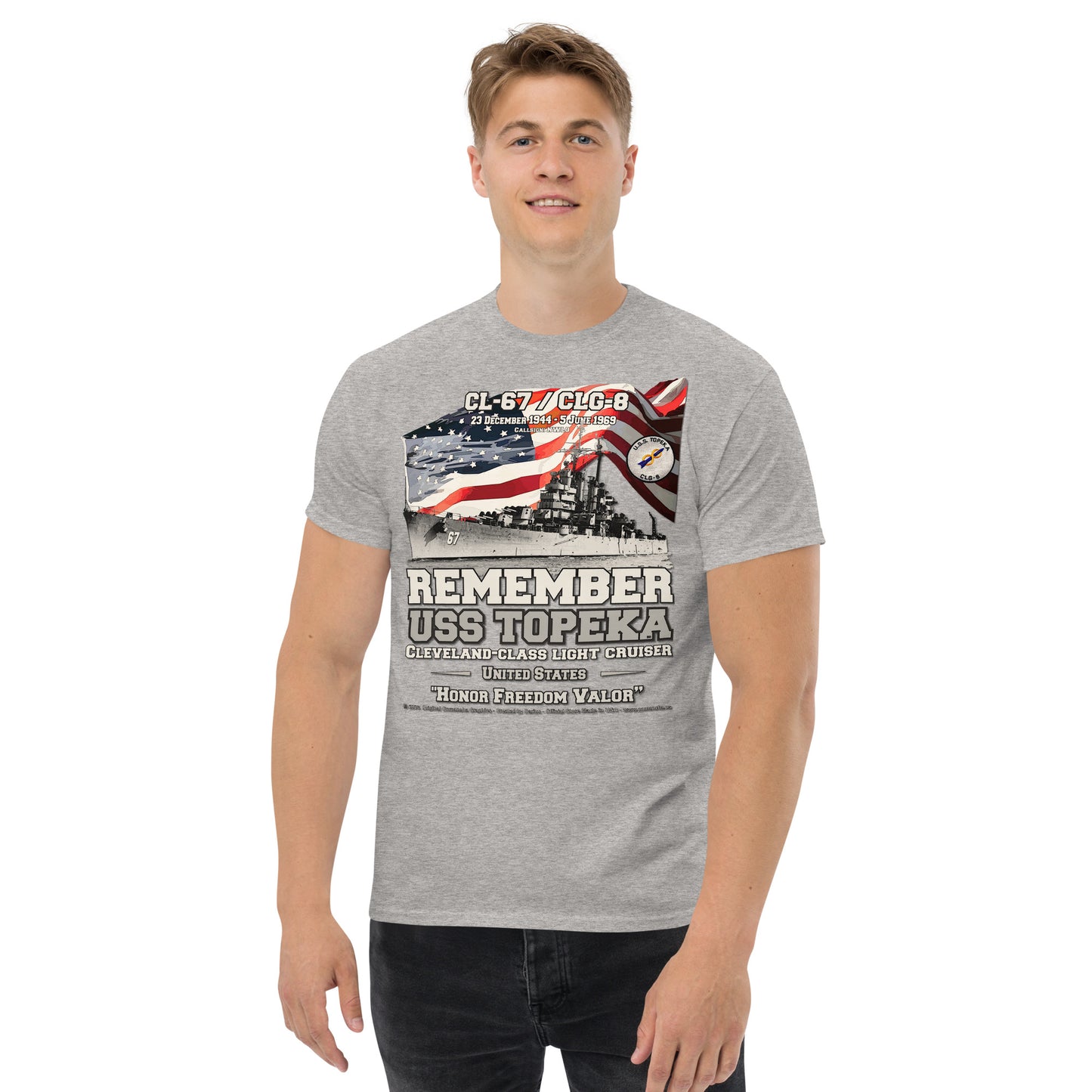 USS TOPEKA CL-67 Light Cruiser Veterans, Comancha T-shirts,