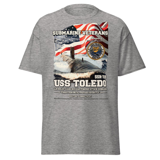USS TOLEDO SSN-769 Submarine Veterans T-Shirt, Comancha design,