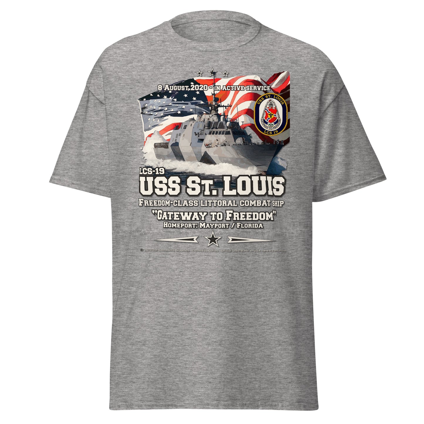 USS ST. LOUIS LCS-19 Littoral Combat Ship Veterans Tee, Comancha Navy Tees,