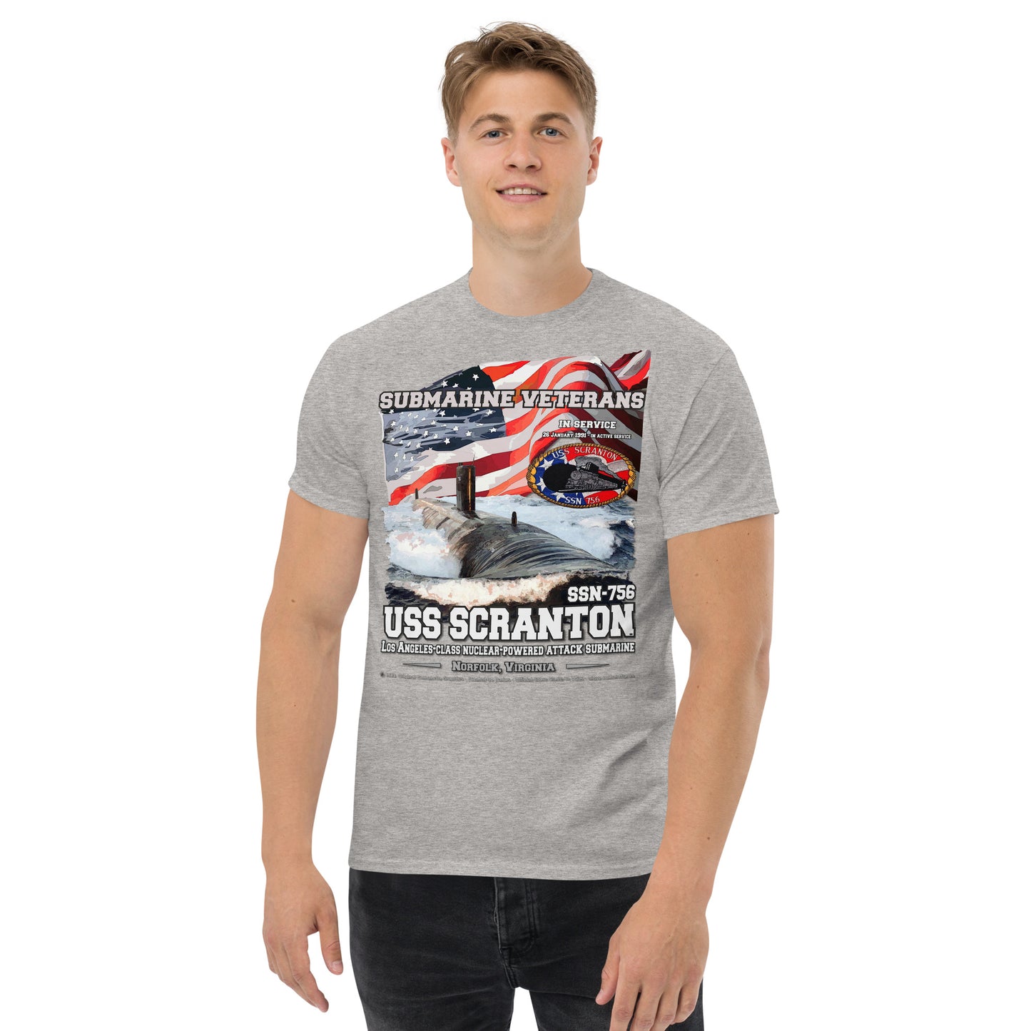 USS SCRANTON SSN-756 Submarine Veterans T-shirt, Comancha Navy T-shirts,