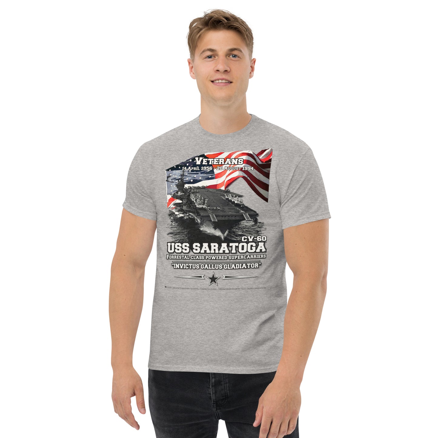 USS SARATOGA CV-60 Aircraft Carrier Veterans Tee, Comancha,