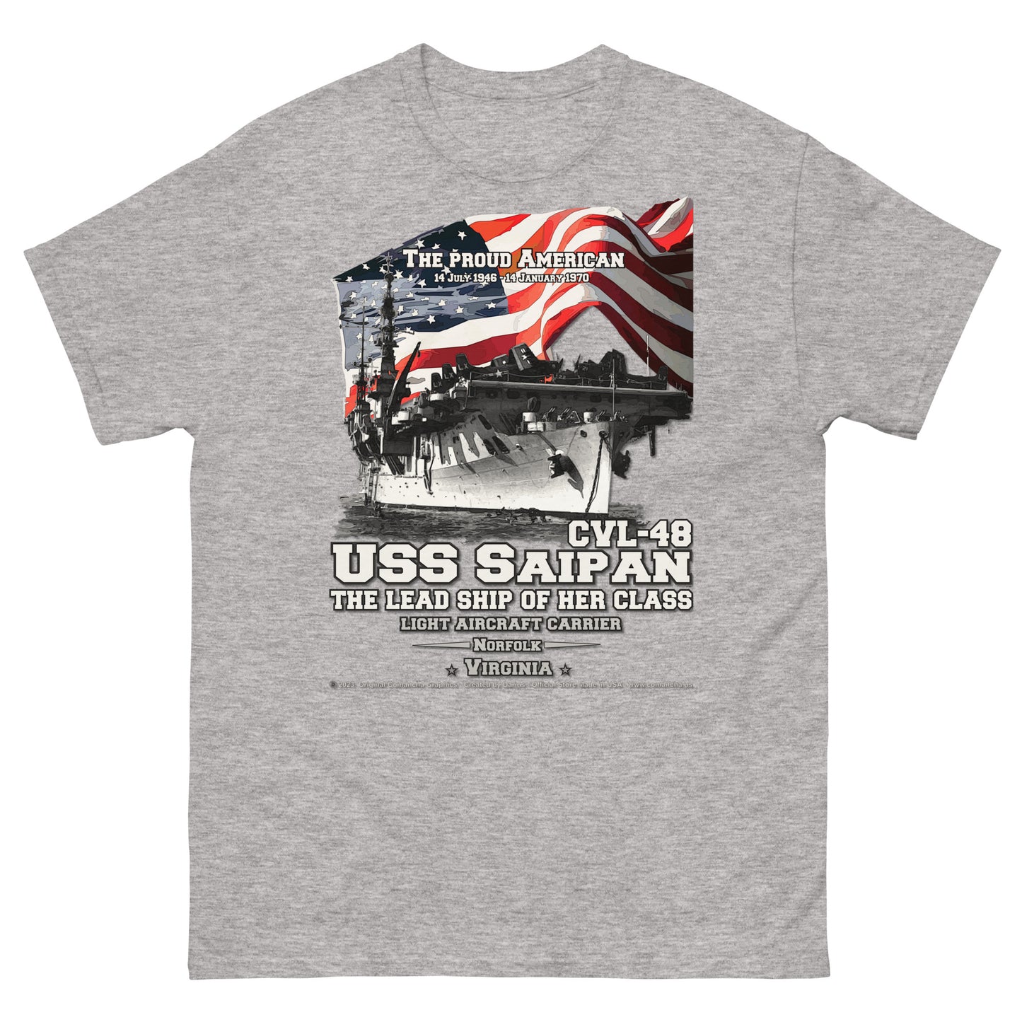 USS SAIPAN CVL-48 Light Aircraft Carrier t-shirt