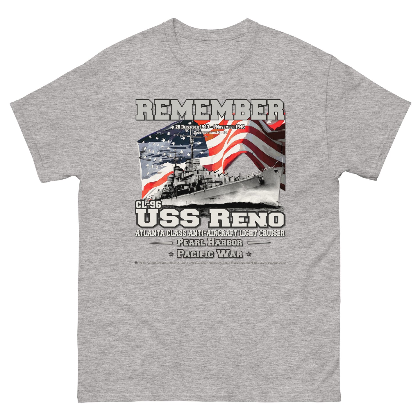 USS RENO CL-96 Anti-Aircraft Cruiser T-shirt