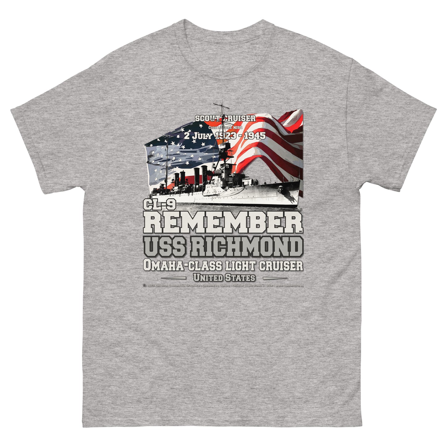 USS RICHMOND CL-9 Light Cruiser T-shirt