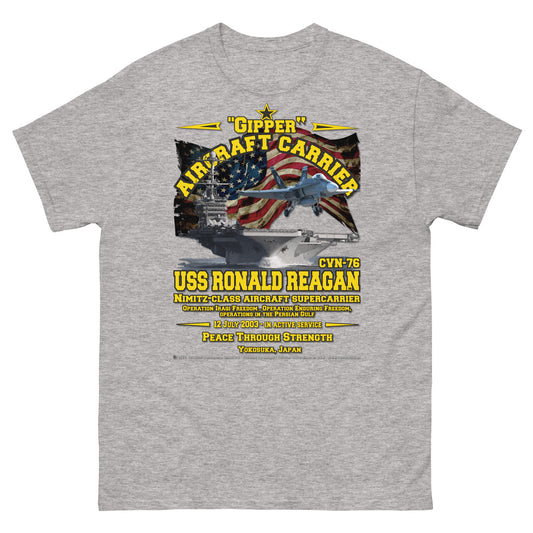USS RONALD REAGAN CVN-76 Aircraft Carrier Veterans classic T-shirt, Comancha Military T-shirts,