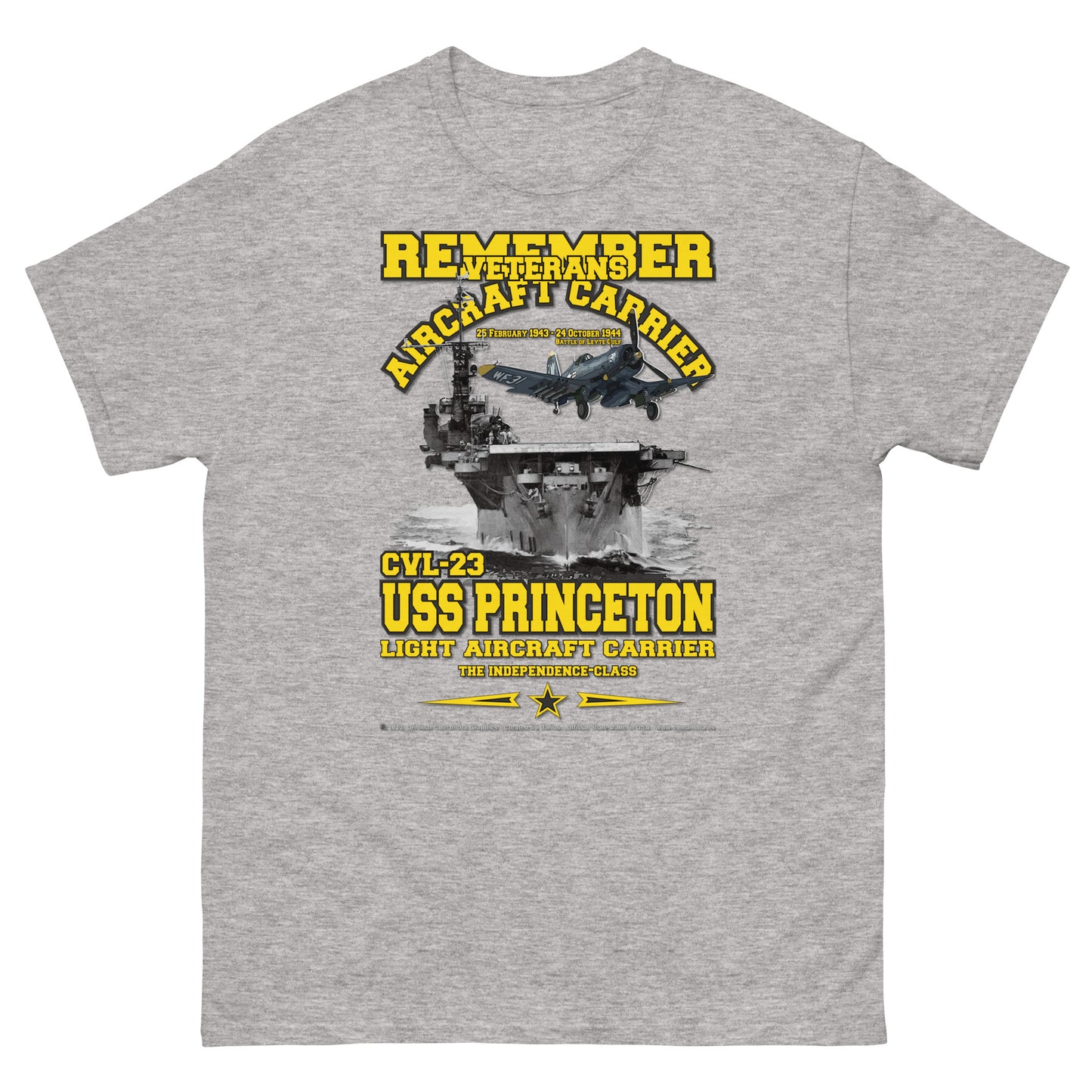 USS PRINCETON CVL-23 Aircraft Veterans Veterans Classic T-Shirt, Comancha Navy T-shirts,