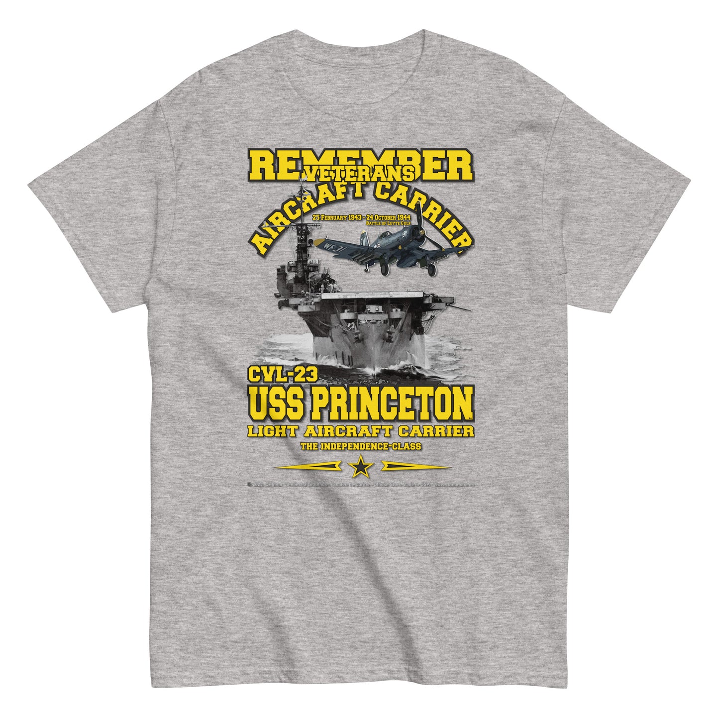 USS PRINCETON CVL-23 Aircraft Veterans Veterans Classic T-Shirt, Comancha Navy T-shirts,