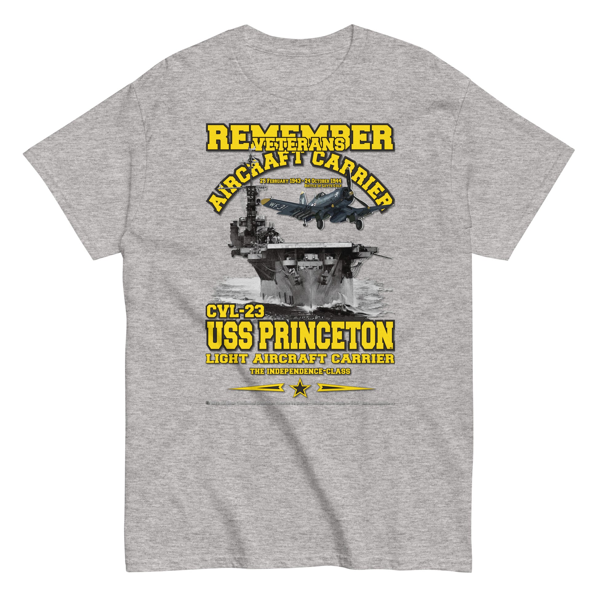 USS PRINCETON CVL-23 Aircraft Veterans Veterans Classic T-Shirt, Comancha Navy T-shirts,