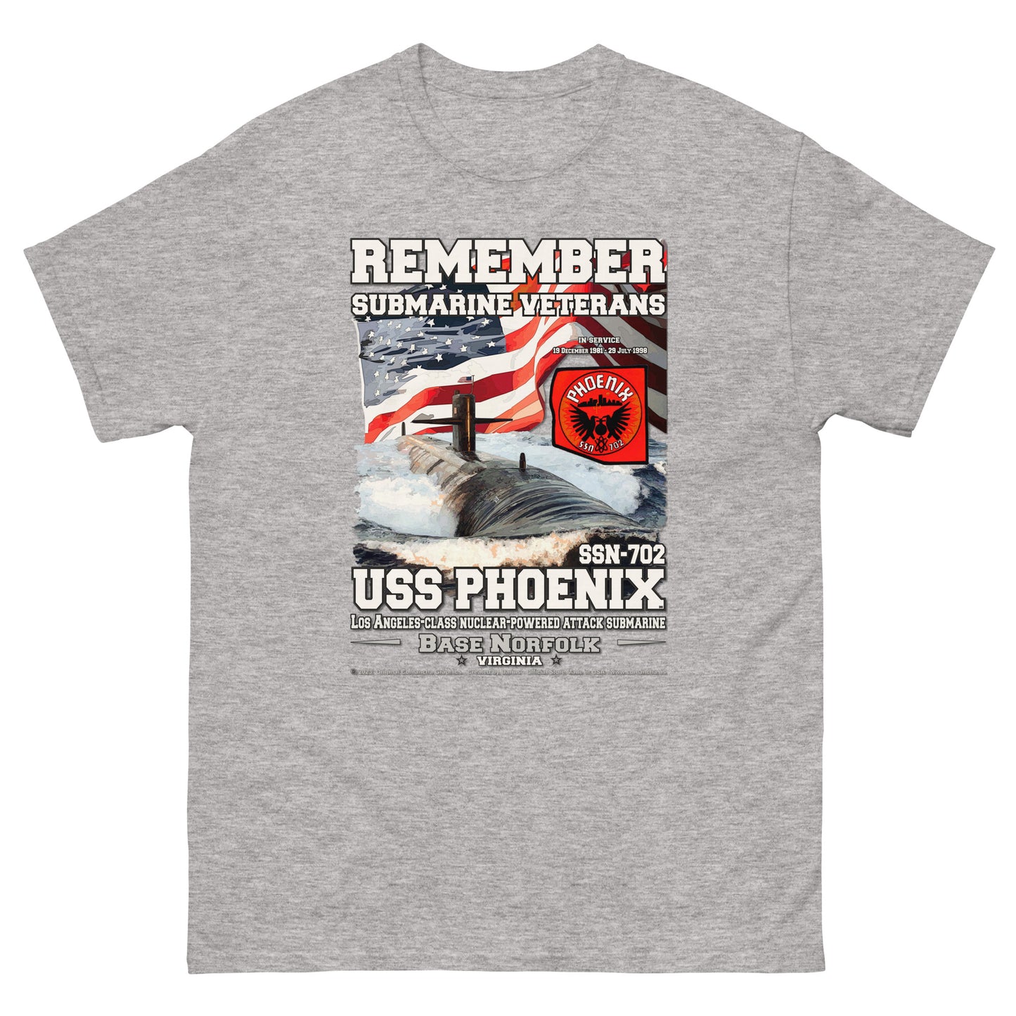 USS PHOENIX SSN-702 Submarine T-Shirt